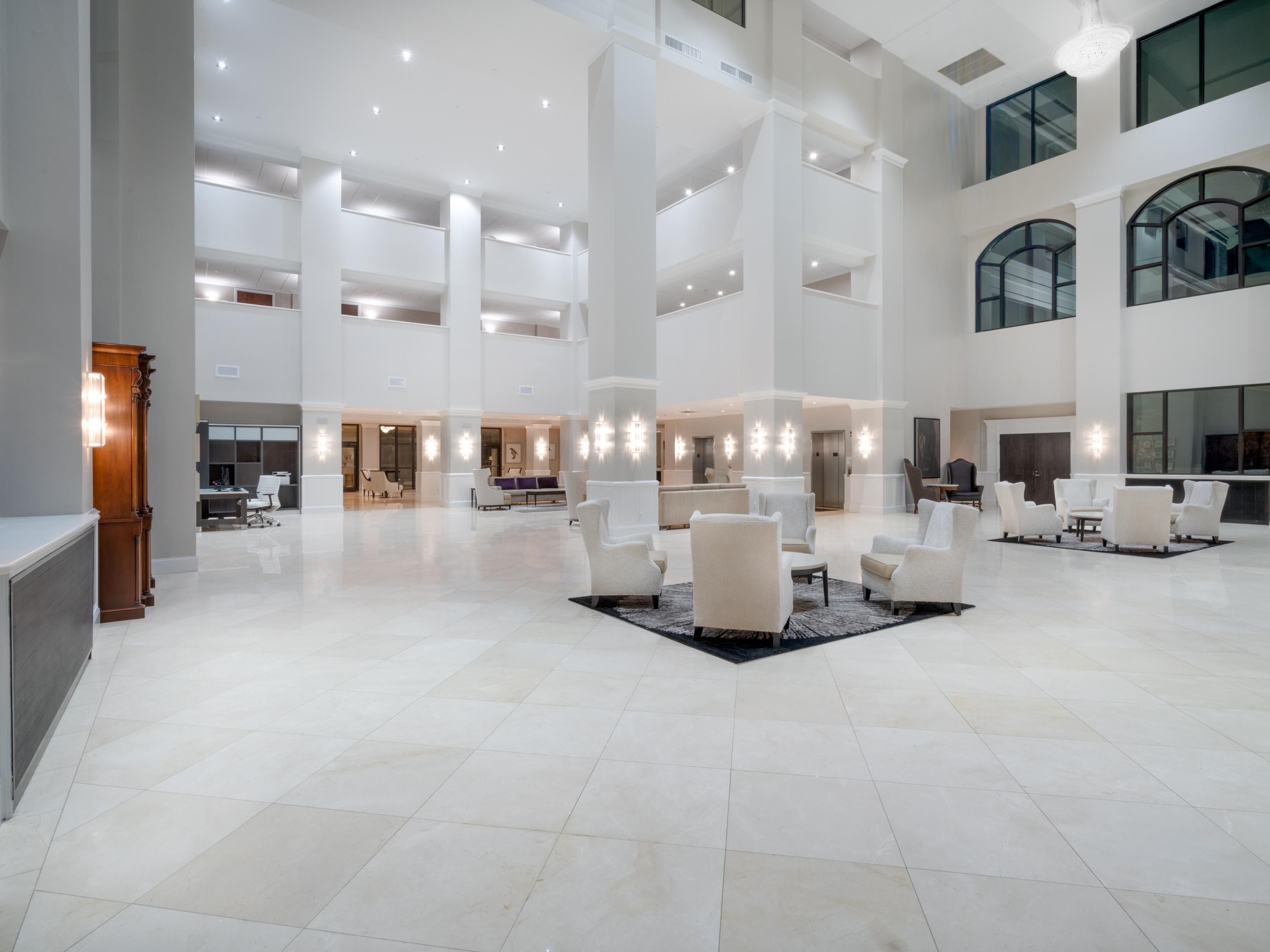 Stunning open-air atrium offering inviting lounge areas for guests