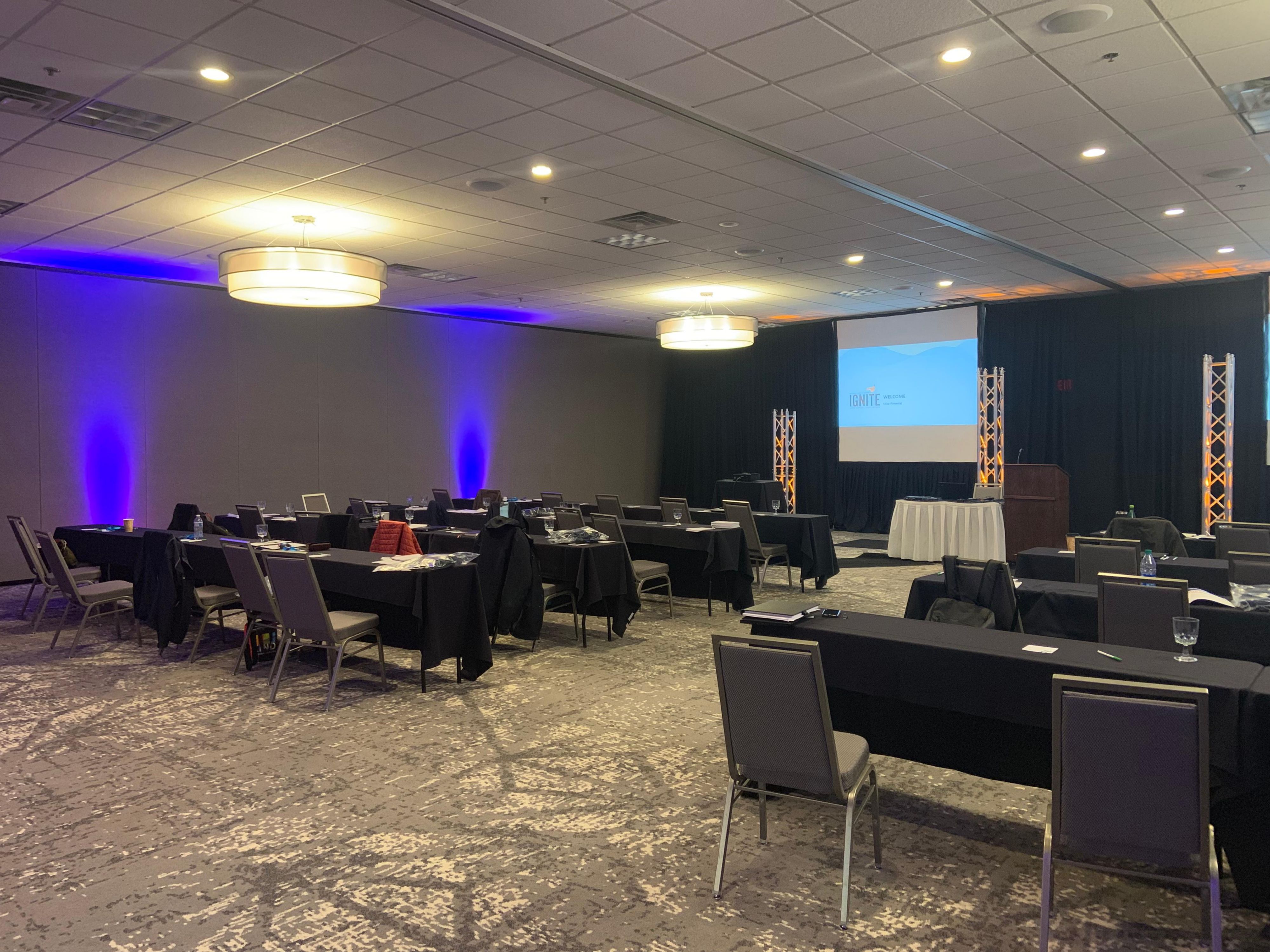 Conference center venue has been completely renovated with additional meeting space added.  It is now over 14,000 sq. ft. and is perfect for wedding receptions, trade shows, corporate meeting space, social events, and much more.