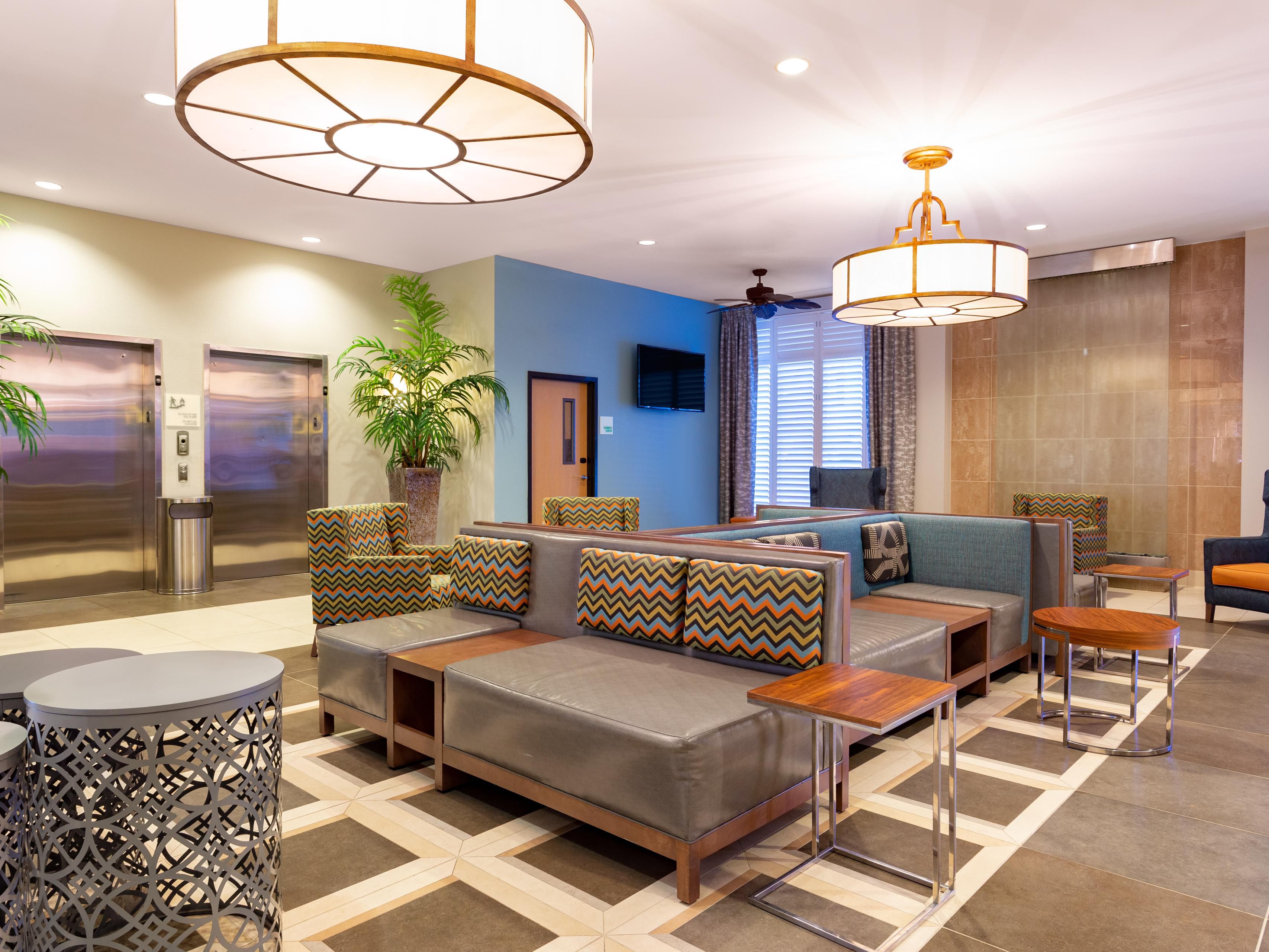 Relax in our welcoming lobby and enjoy free Wi-Fi.