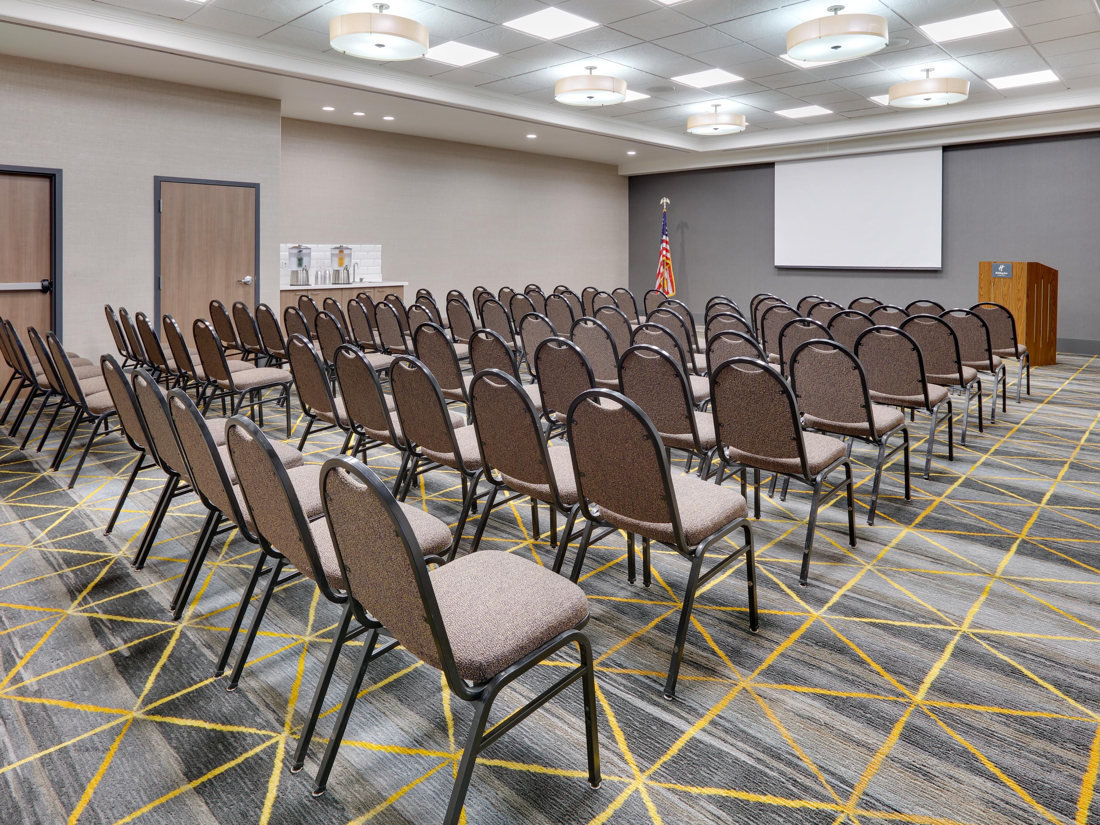 Elevate your next big wedding, business conference, or corporate event at our on-site meeting venue, the Colorado Conference Room. This 1,800-square-foot space is perfect for hosting large gatherings and can accommodate up to 140 guests in attractive environs while offering useful amenities like A/V support and free, high-speed internet access.