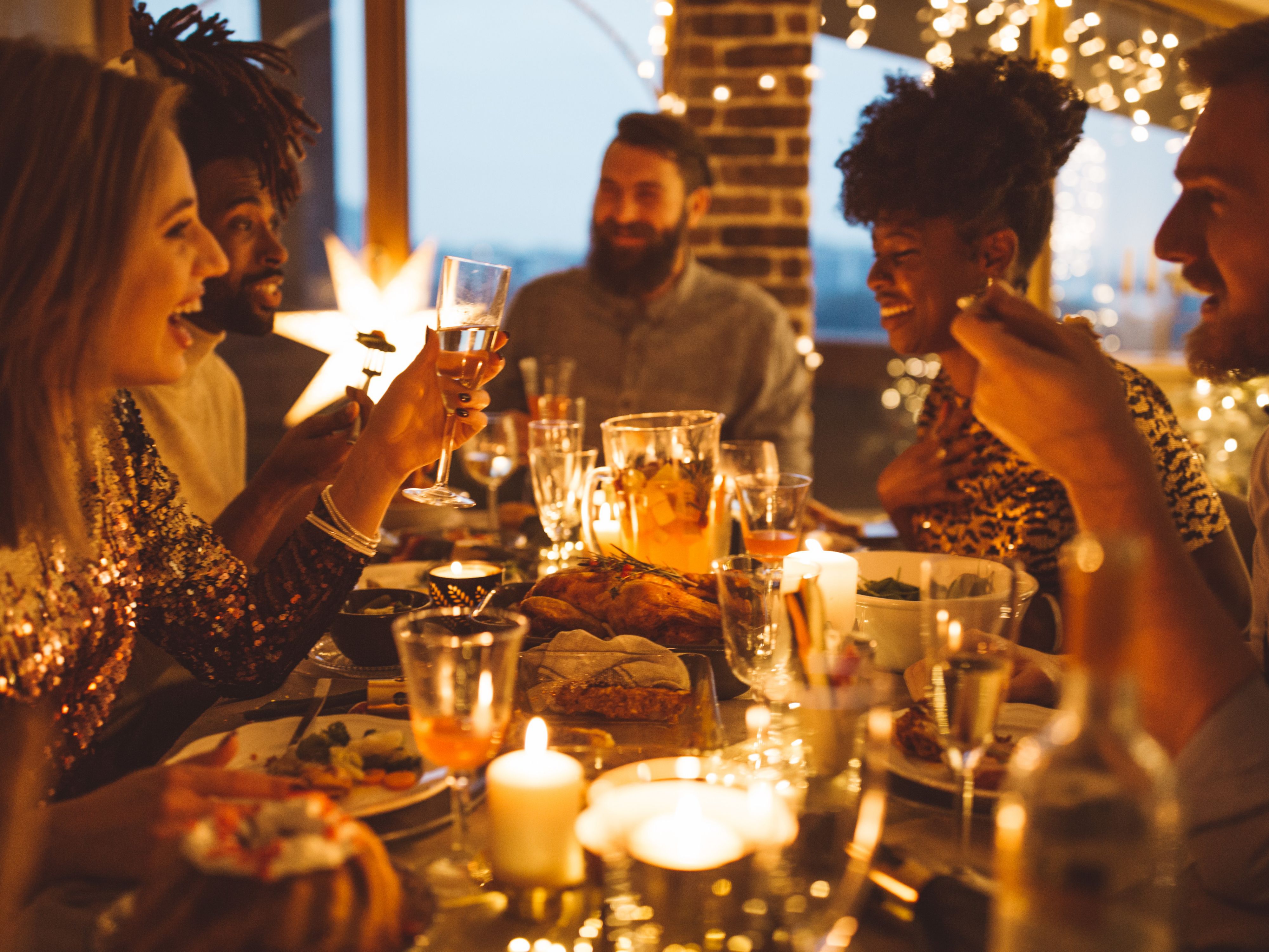 Family and friends celebrating the holidays