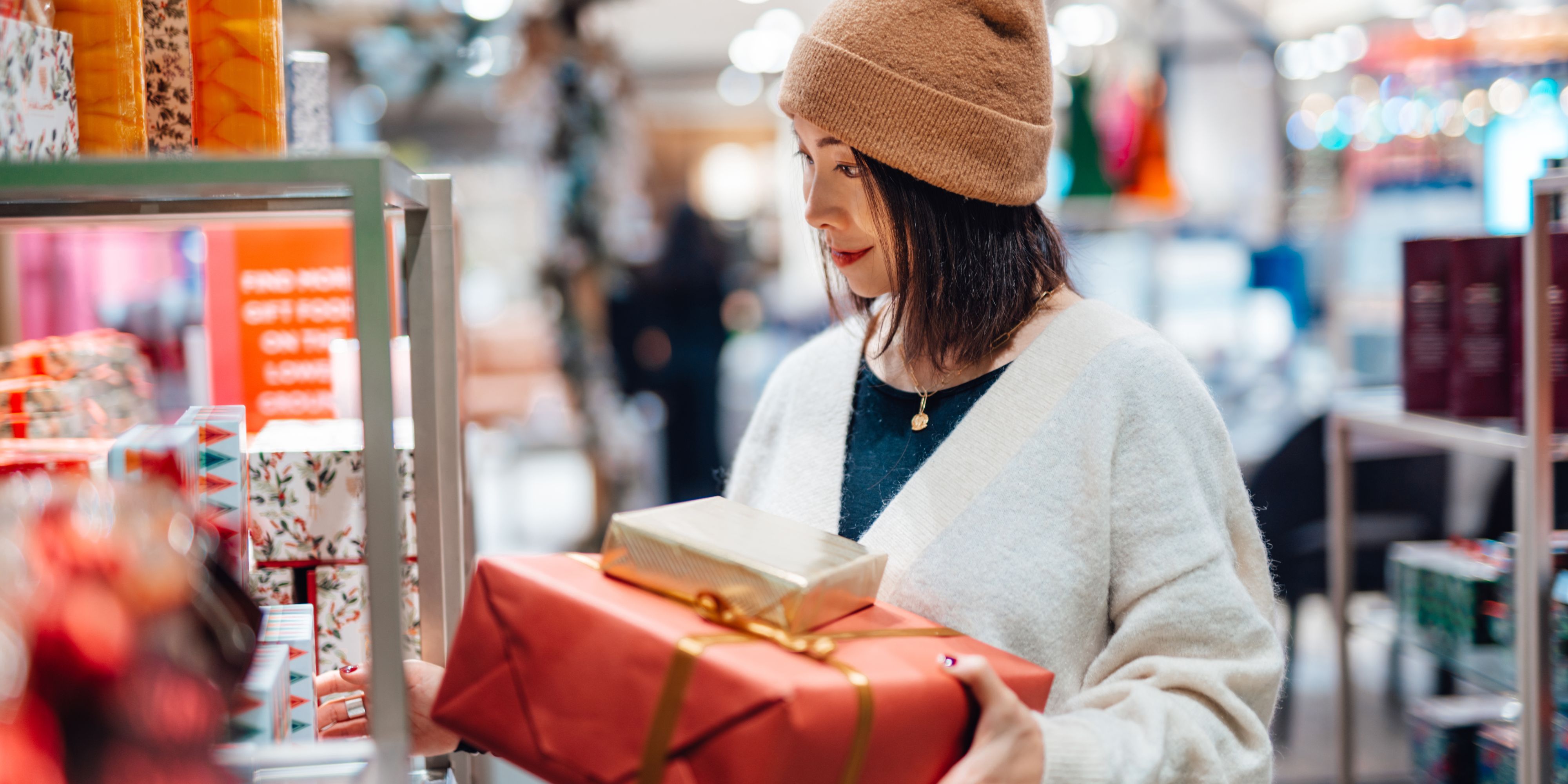 woman shopping during the holidays