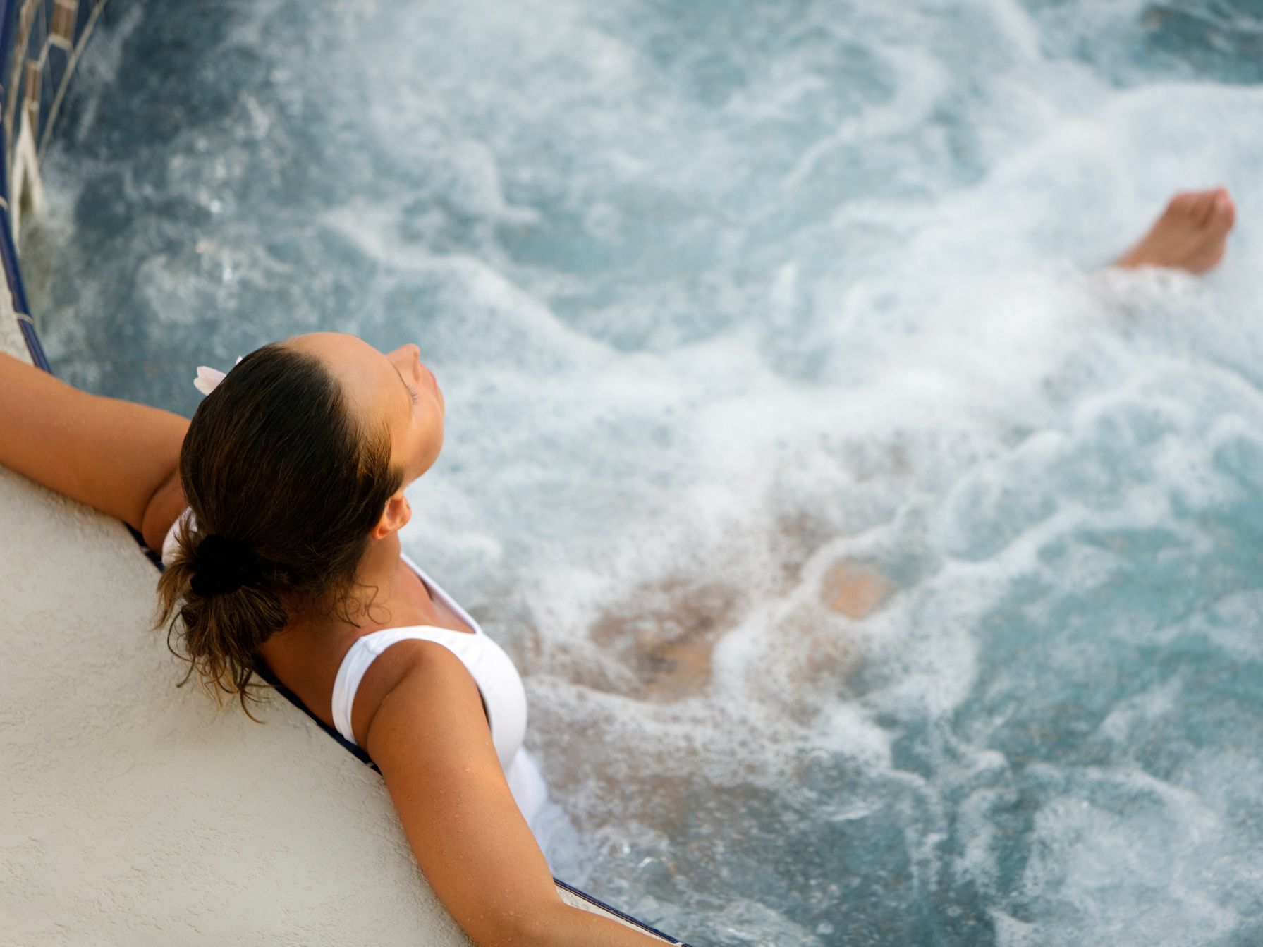 Our hot tub is the perfect place to unwind and relax.