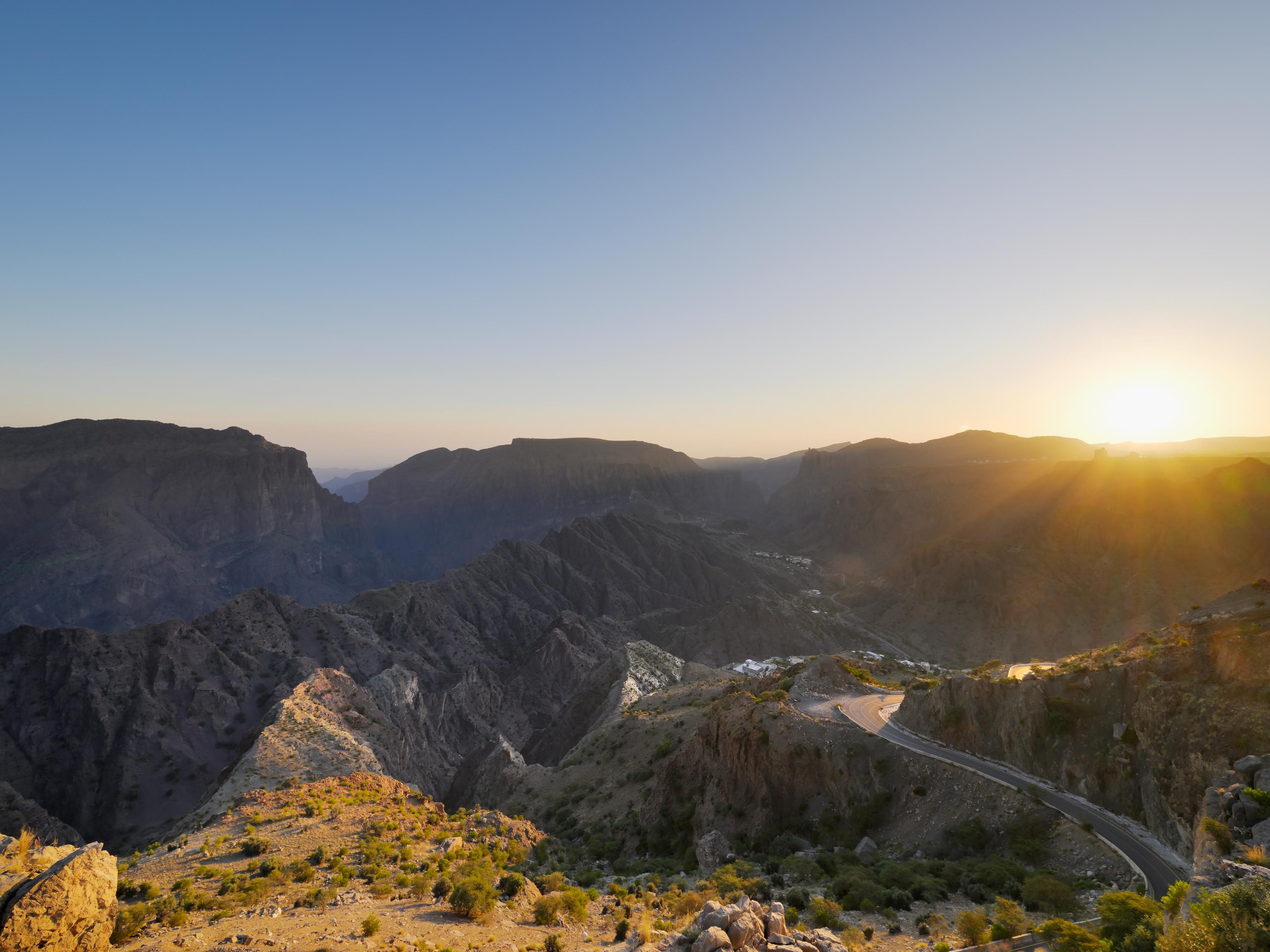 Enjoy views of encircling peaks and 100 kilometres down the canyon