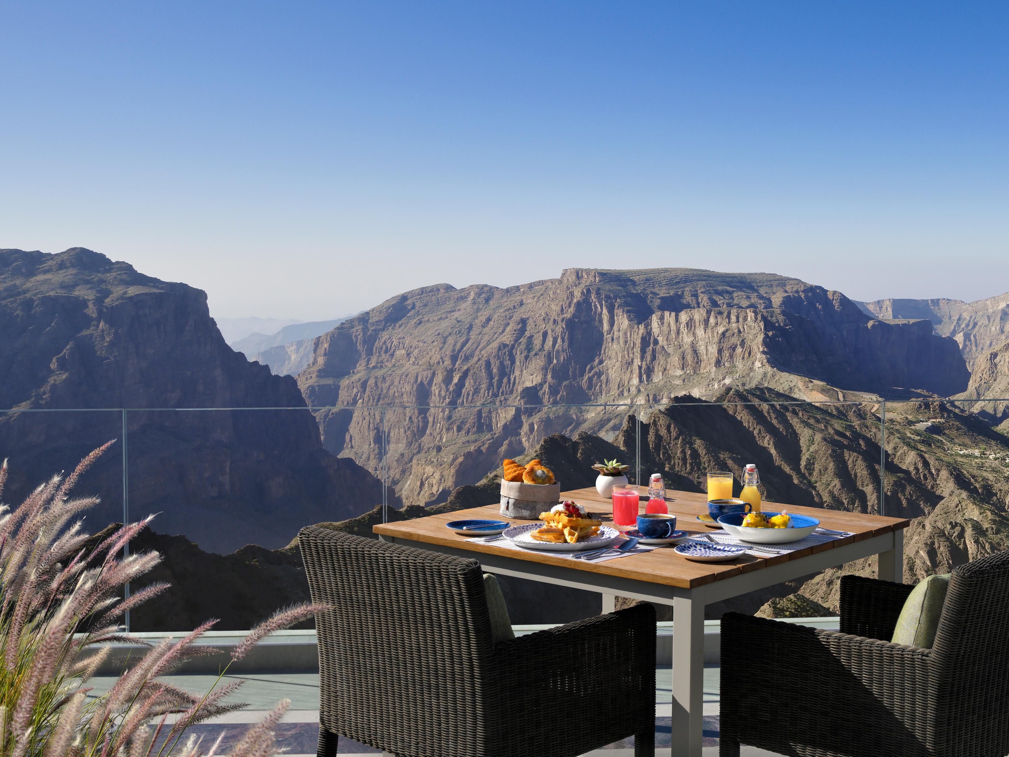 Indulge in breakfast at Zaatar with incredible Jabal Akhdar views