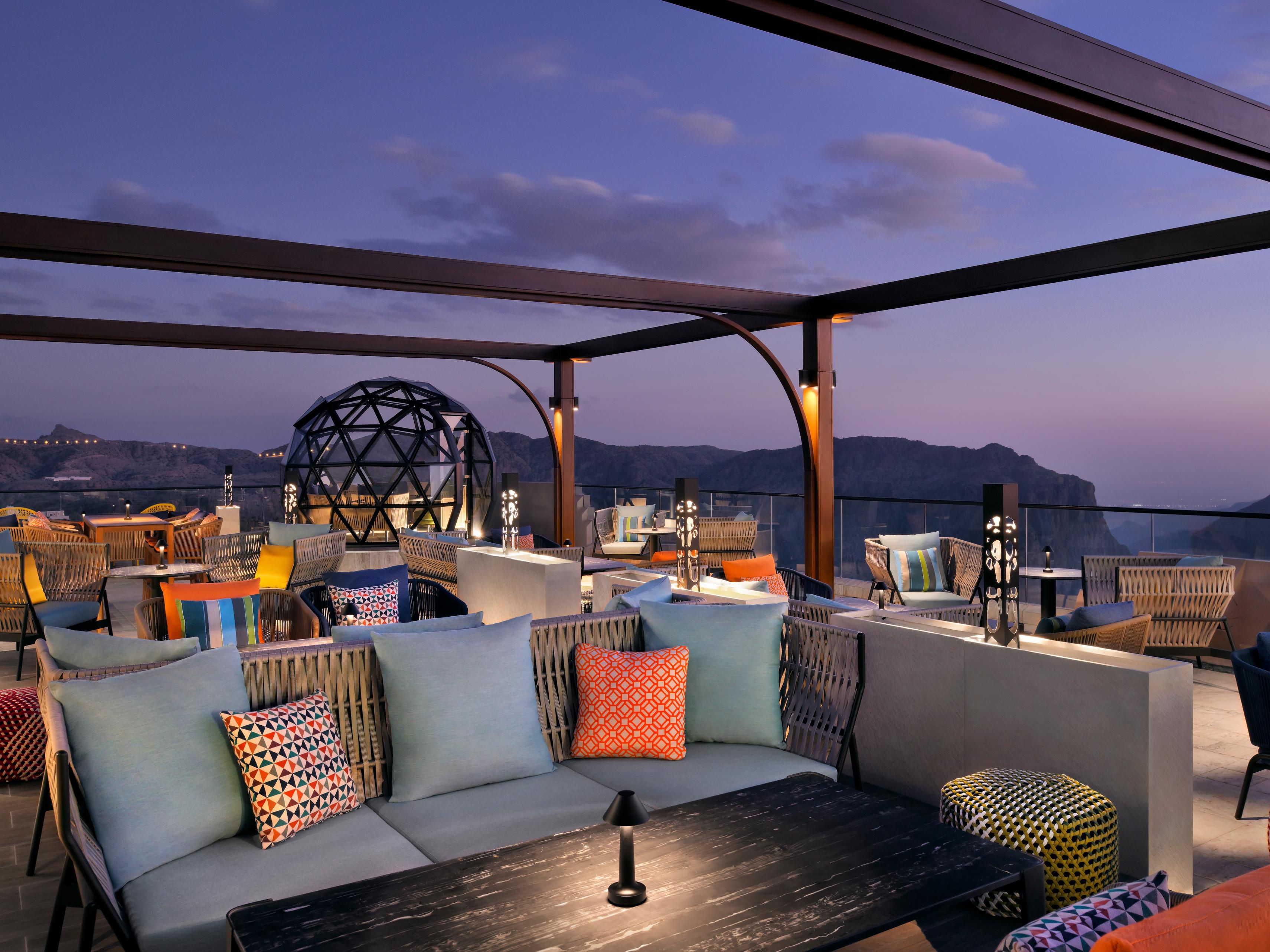 Cozy seating with spectacular views of Jabal Akhdar’s beauty