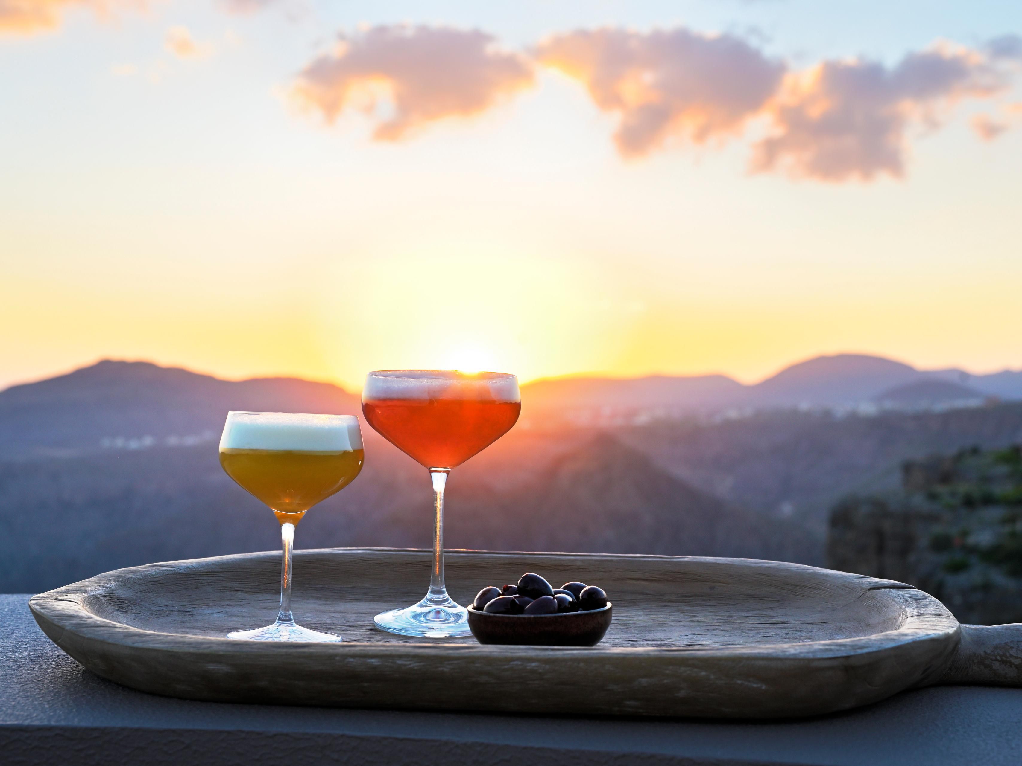 Relax with drinks and a stunning sunset at Indigo Jabal Akhdar