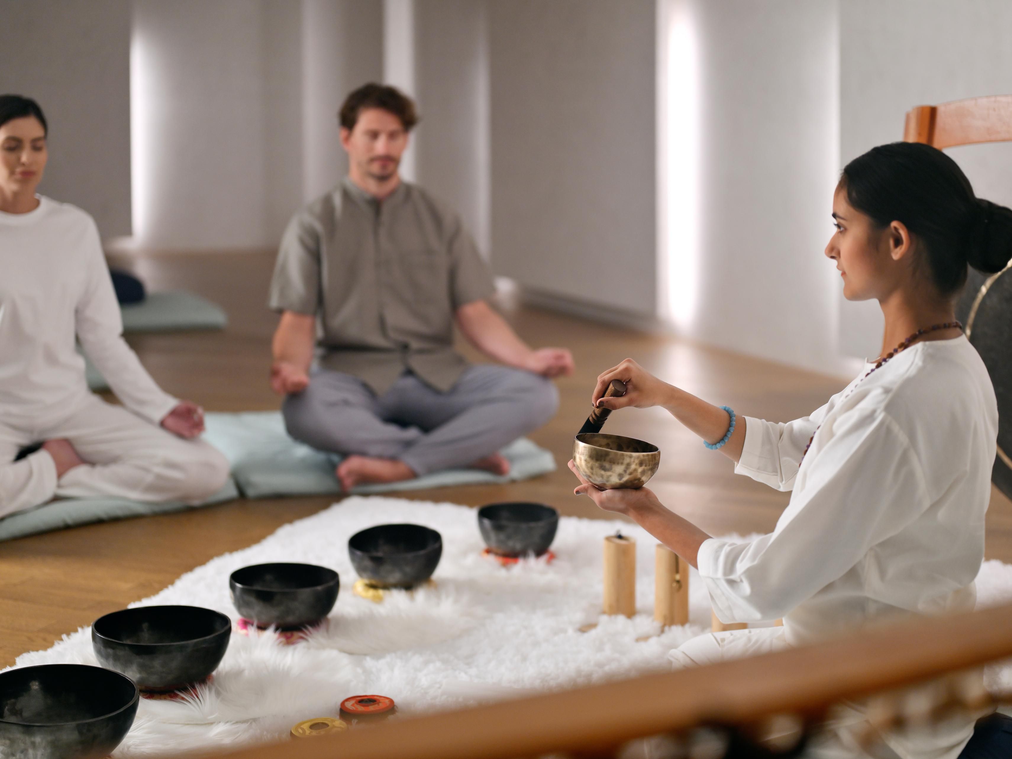 Experience profound relaxation with Jala Spa & Wellness’ Sound Healing sessions. Using crystal and Himalayan bowls, soothing chimes, and ocean drums, these immersive 30-60 min therapies harness sound waves to balance mind, body & spirit. Unwind, reduce stress, and enhance well-being in our tranquil Wellness Studio.