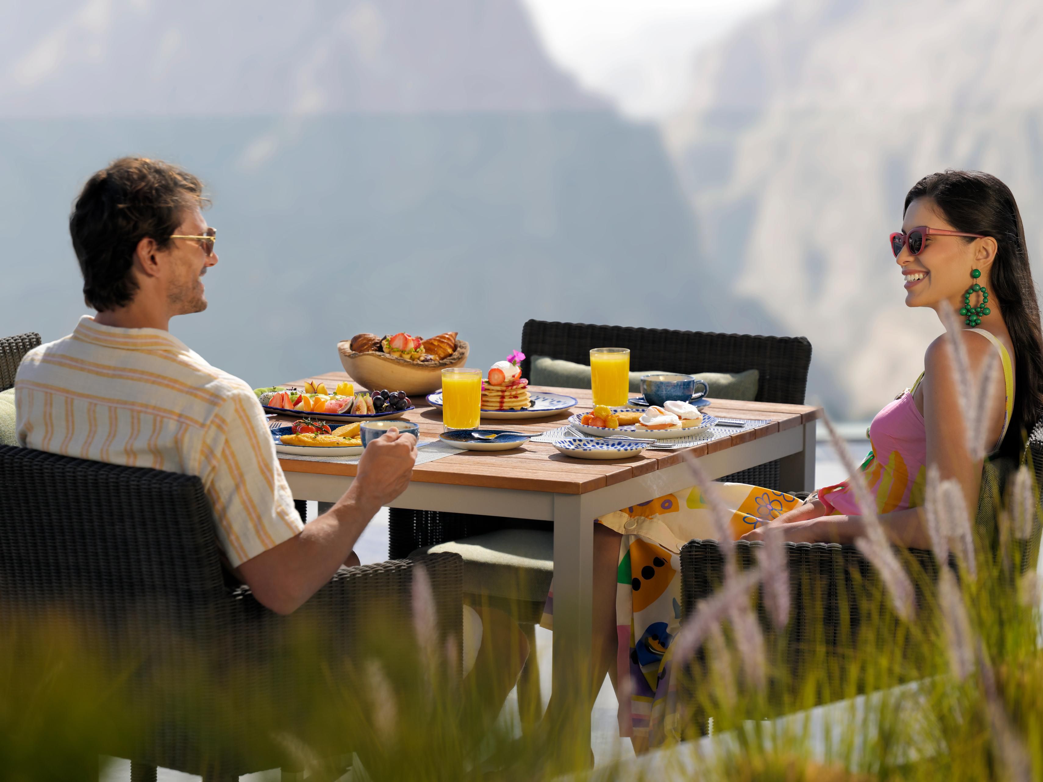 Enjoy breakfast outdoors with a view to remember
