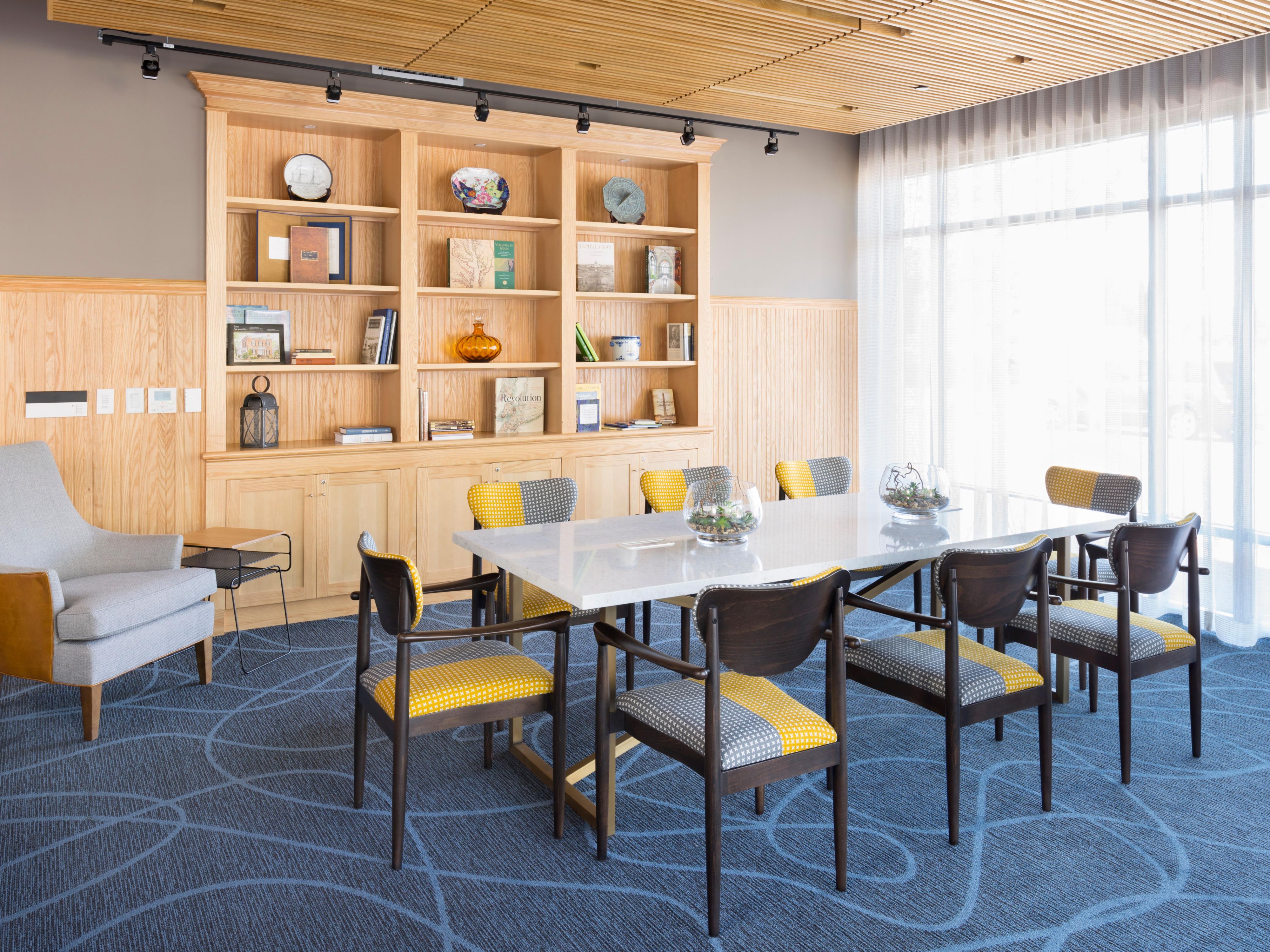 Browse, read, and relax in the Chip Carlin Library.