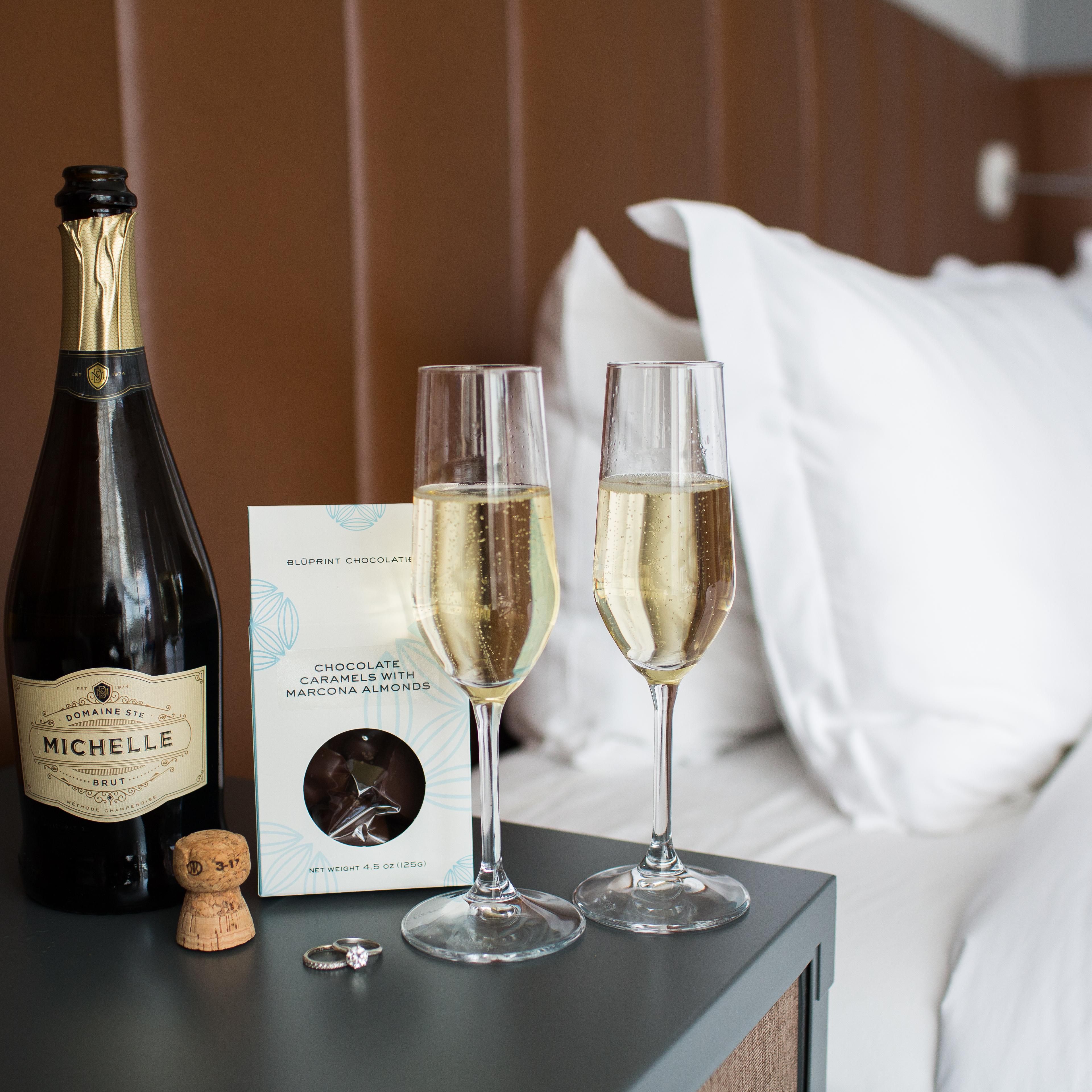 Champagne in guest room
