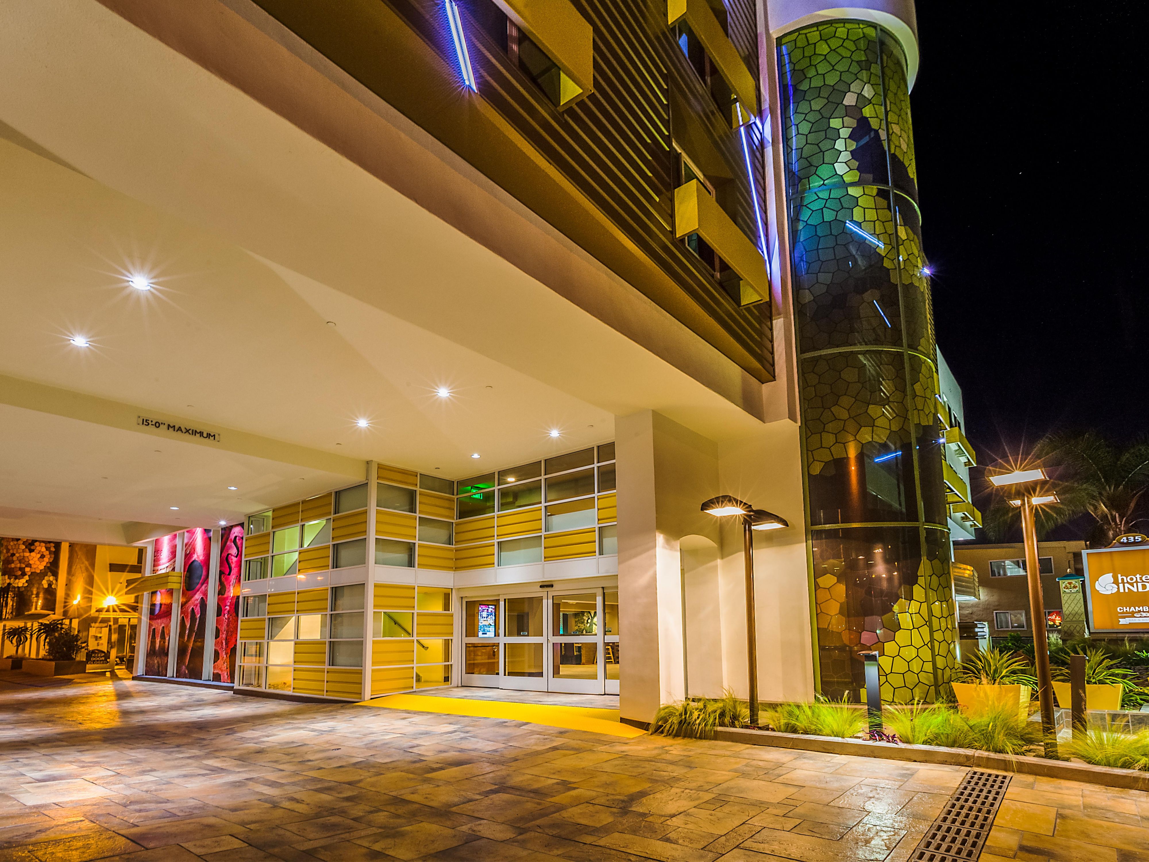 Welcome to the Hotel Indigo Anaheim - free parking!