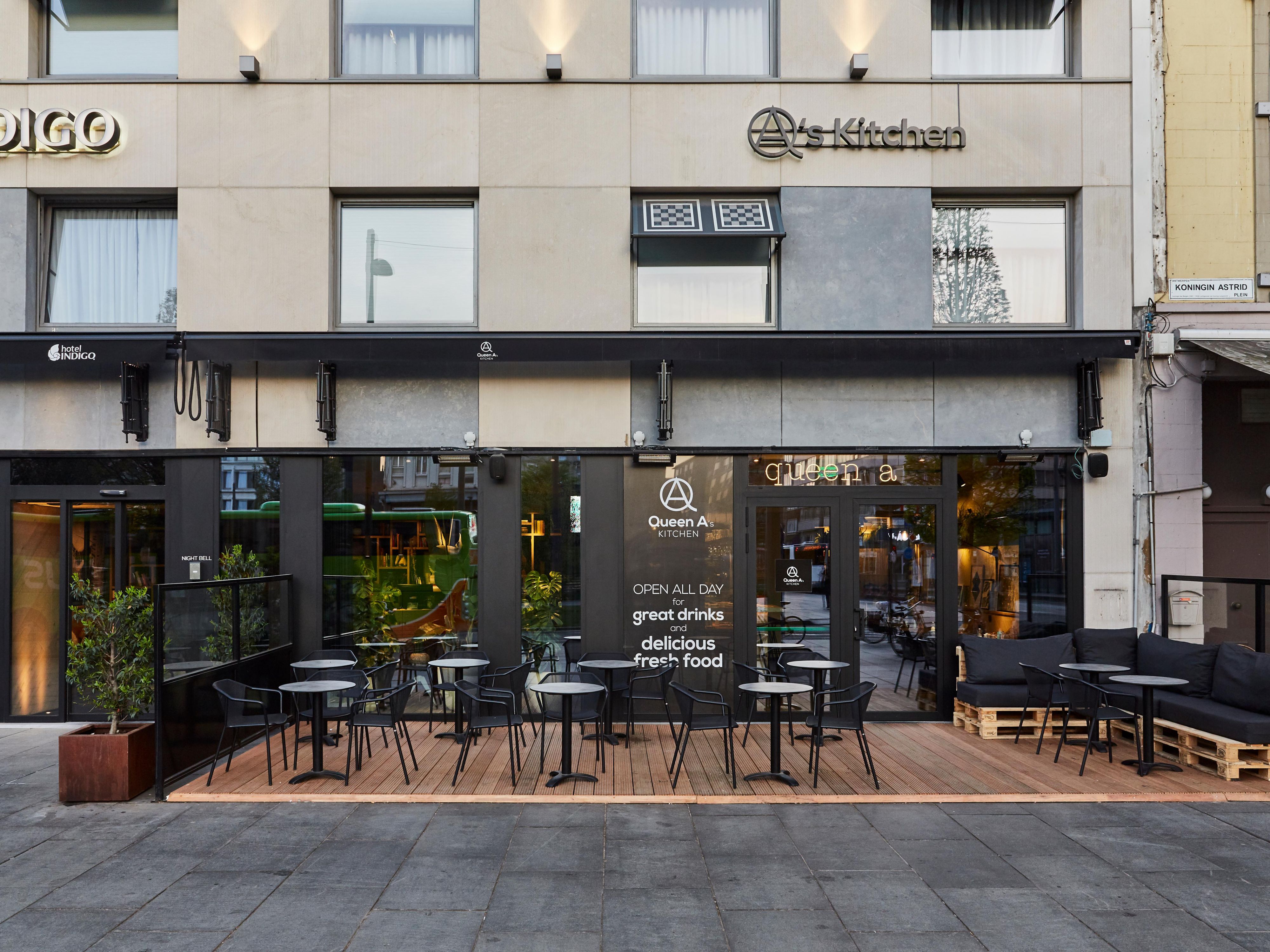 Enjoy a cup of coffee on our terrace at Astrid Plein