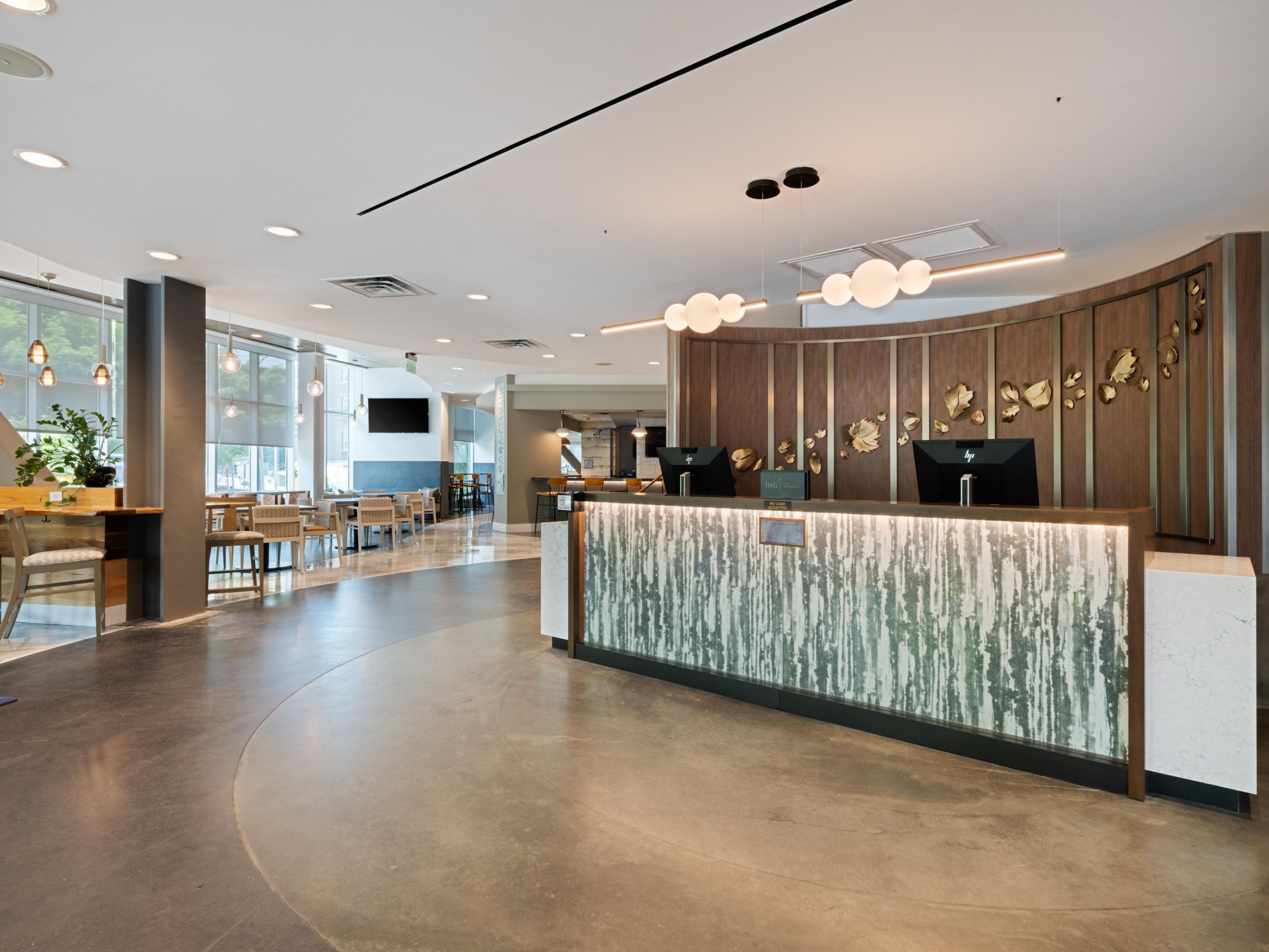 Welcome reception and front desk at our downtown Asheville hotel