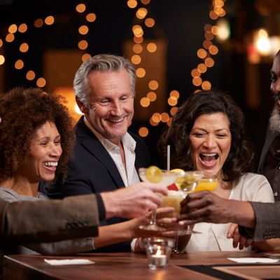 People gathering at the bar