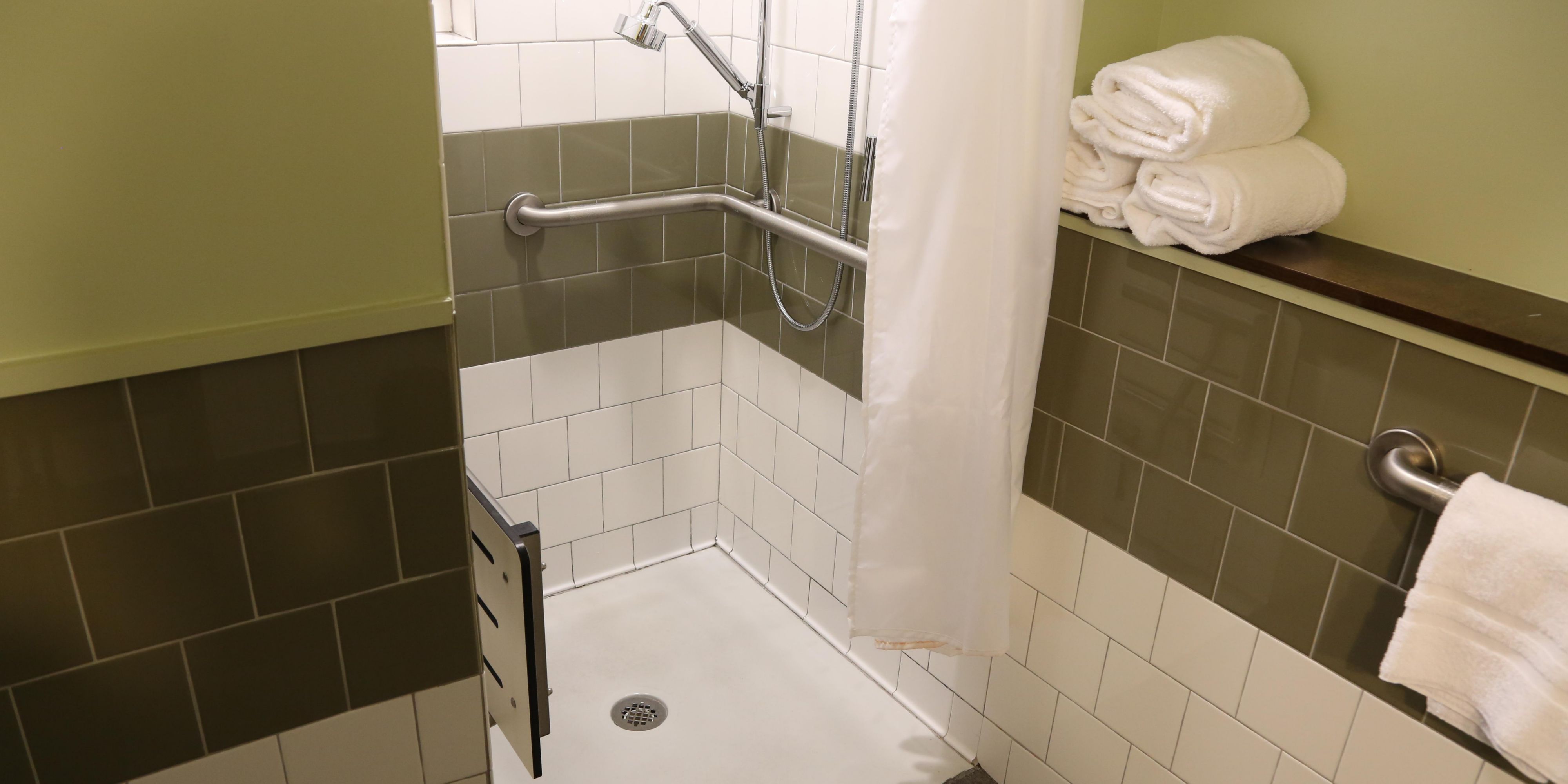 ADA shower to make bathing more comfortable.
