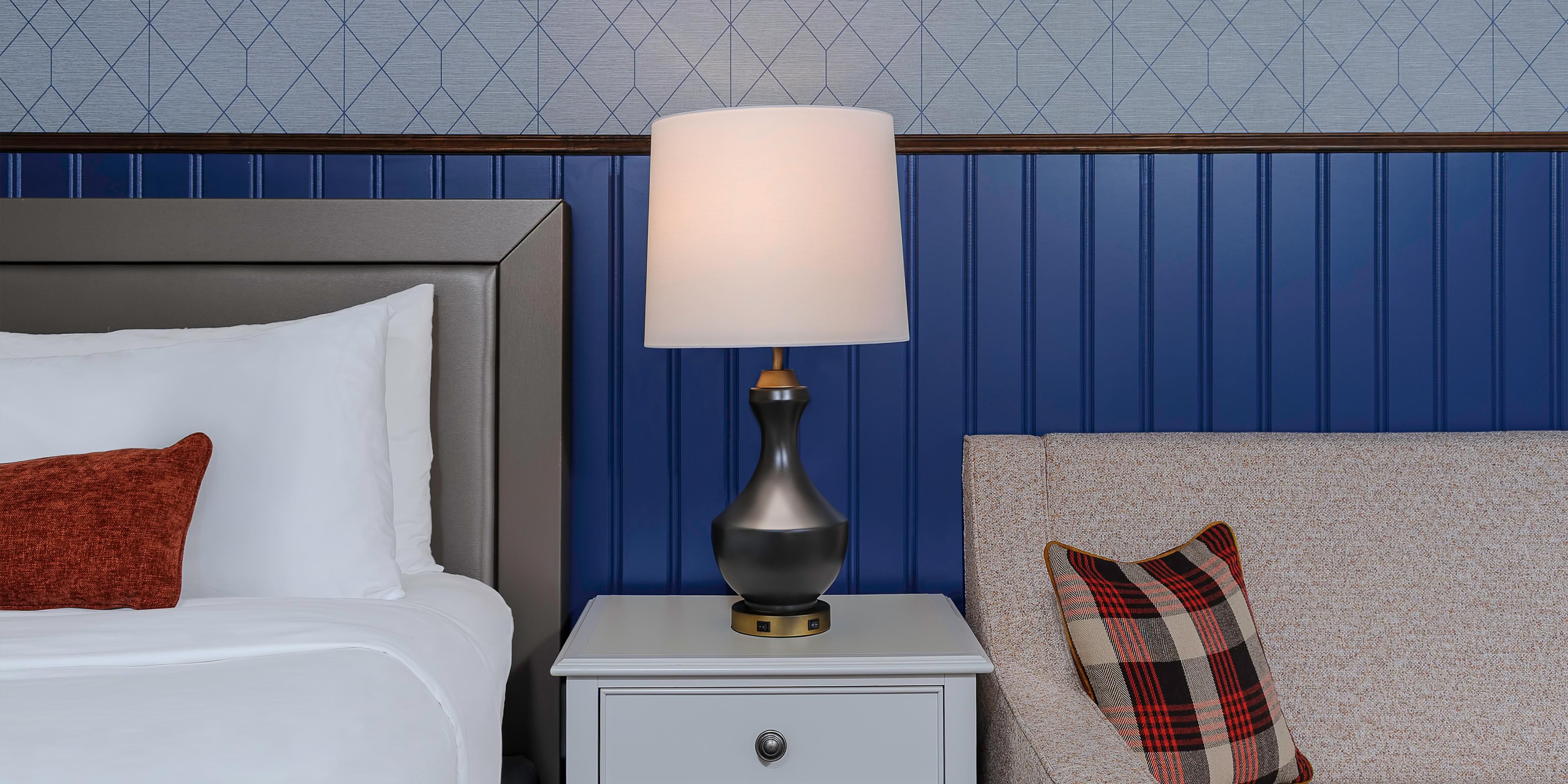 Modern king guest room with extra space to relax