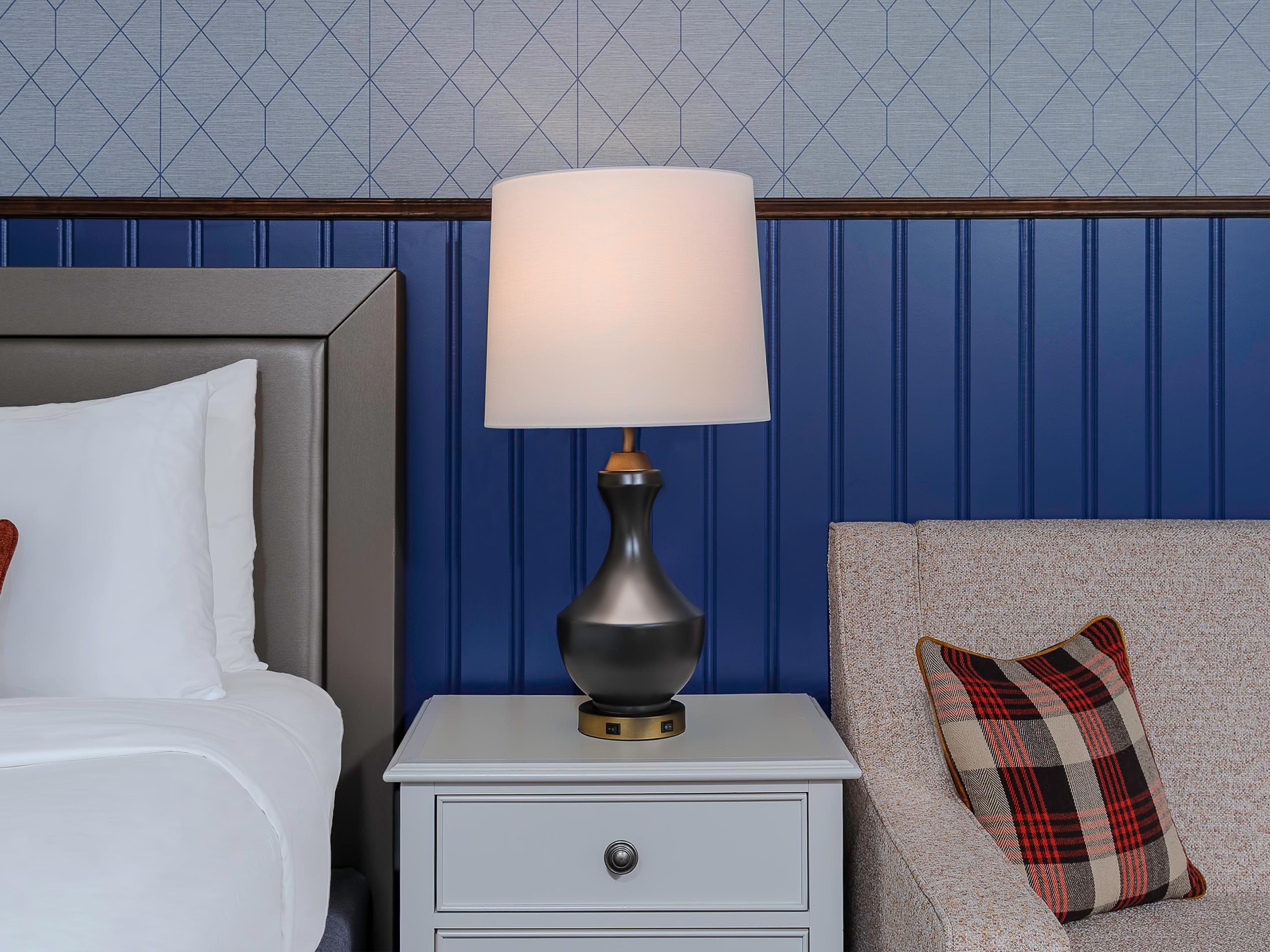 Modern king guest room with extra space to relax