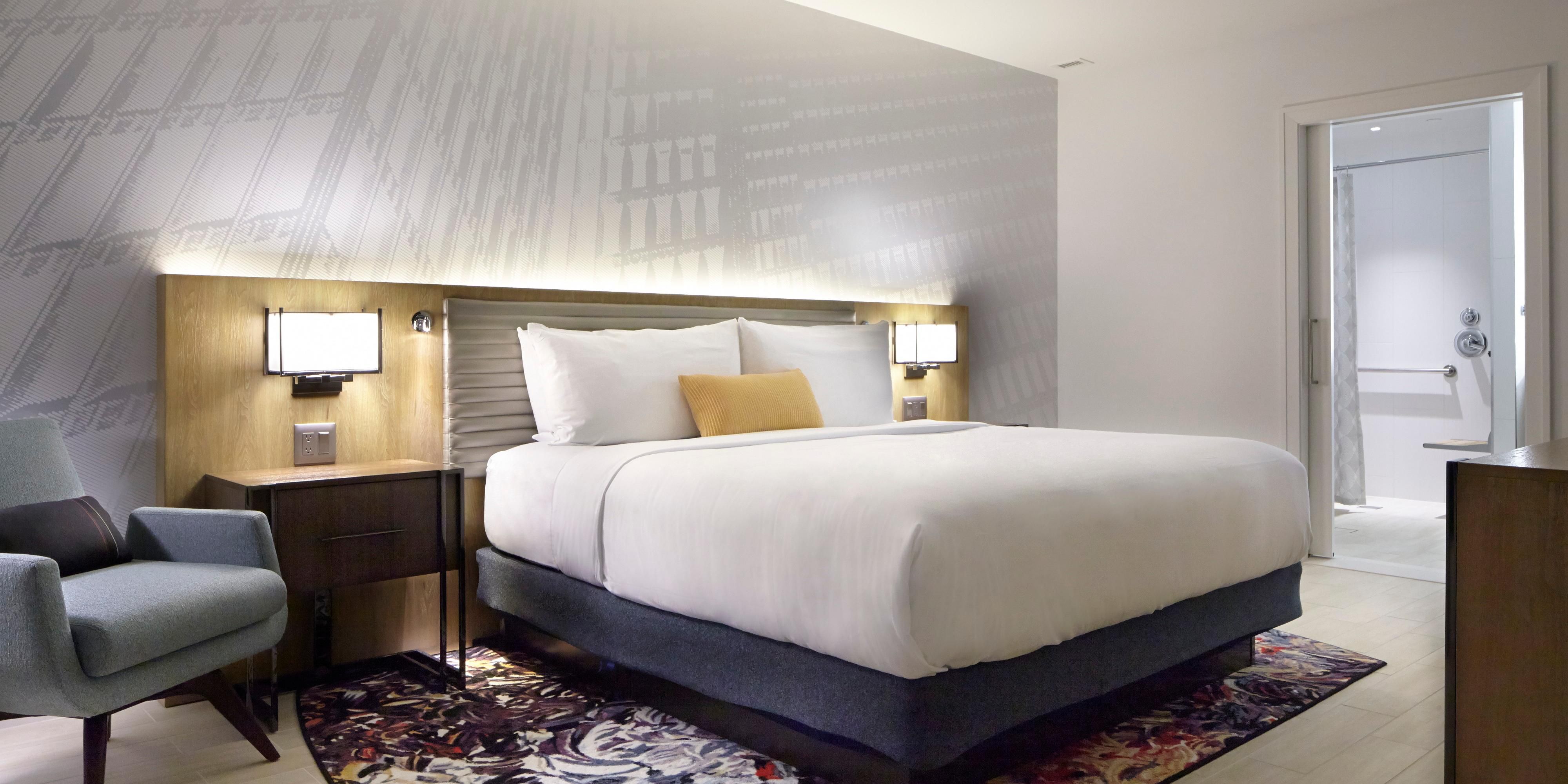 Accessible King guest room provides all the comforts of home. 