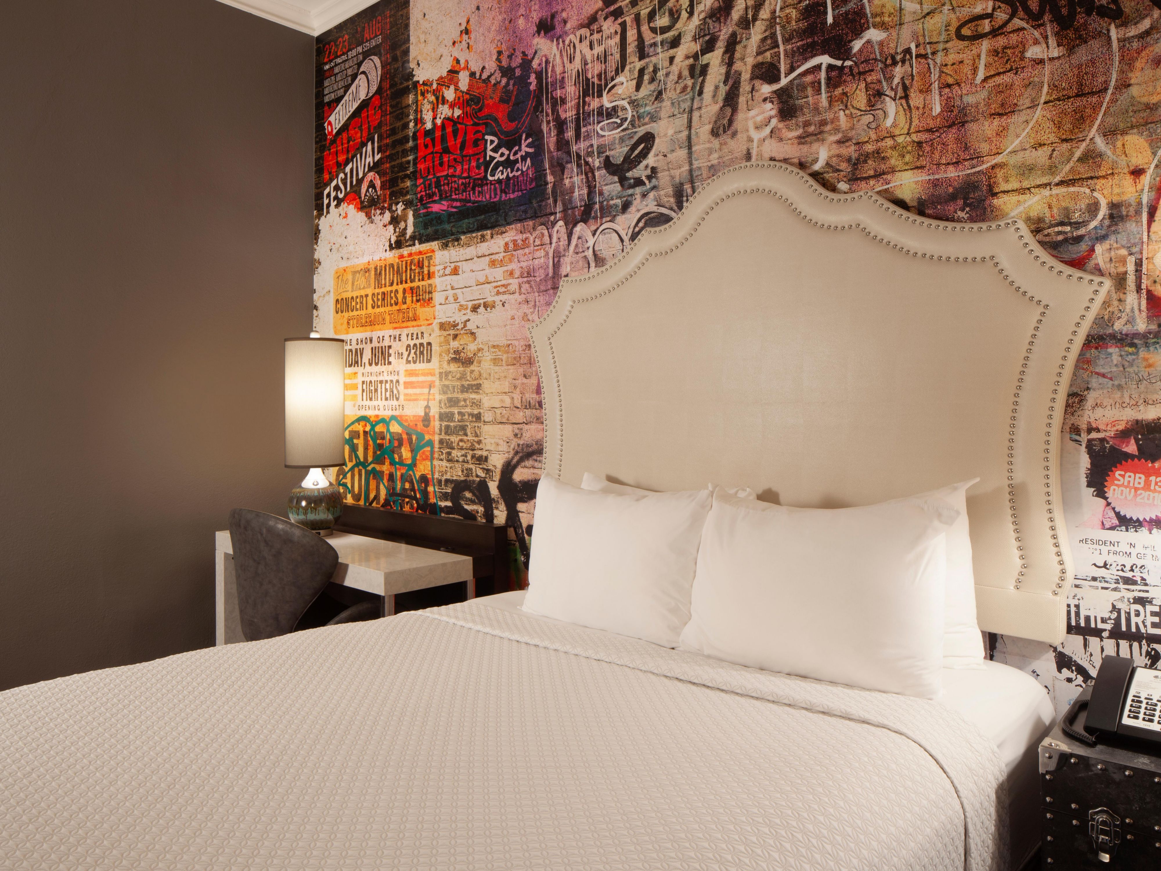 Step into a room that inspires creativity and relaxation. Bold artwork, unique furnishings, and local touches create an ambiance that is both inviting and invigorating. Our rooms are more than just a place to rest your head, they reflect the spirited and artistic soul of Atlanta Midtown.