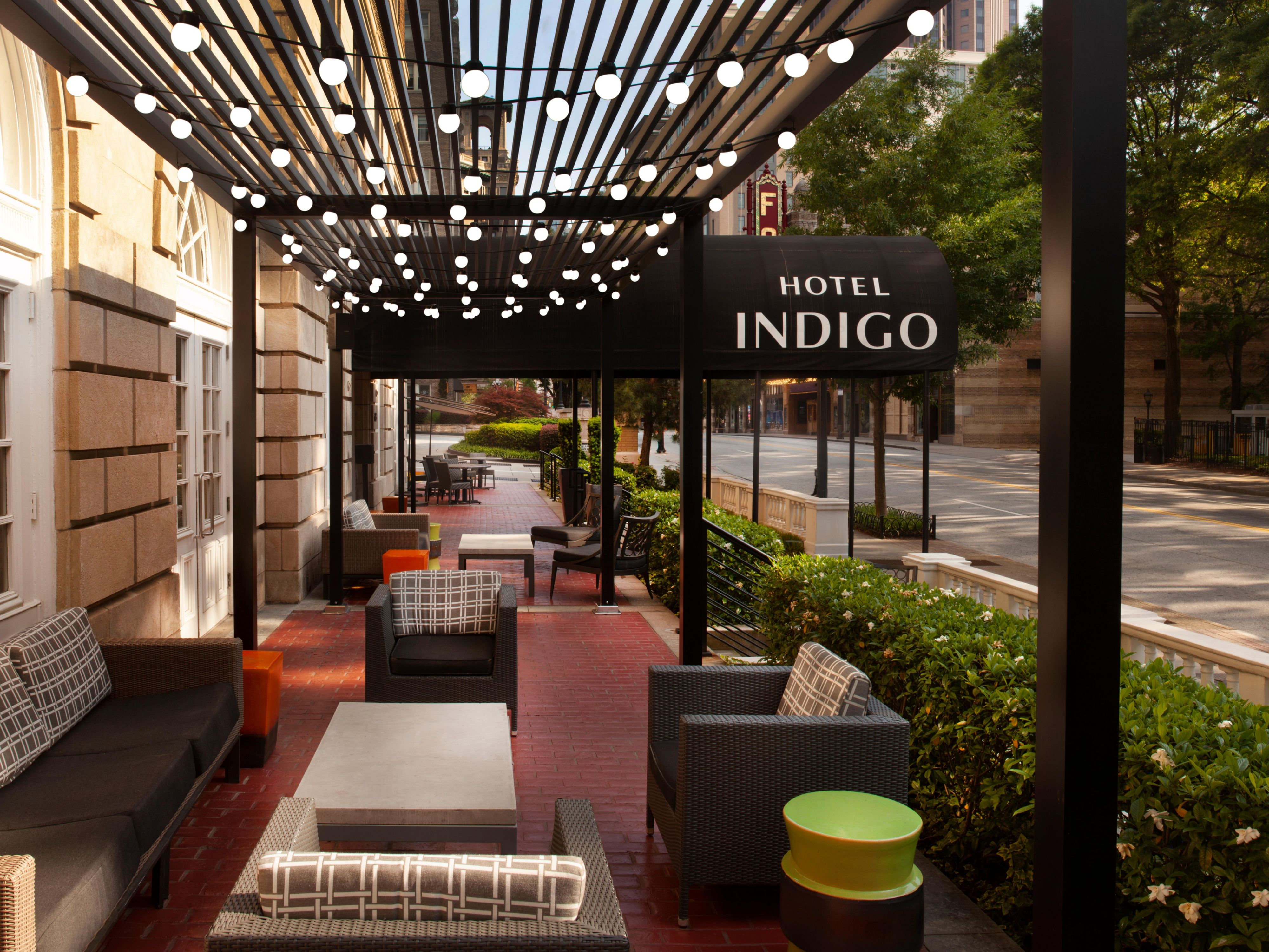Sit on our outdoor patio and enjoy the evening.