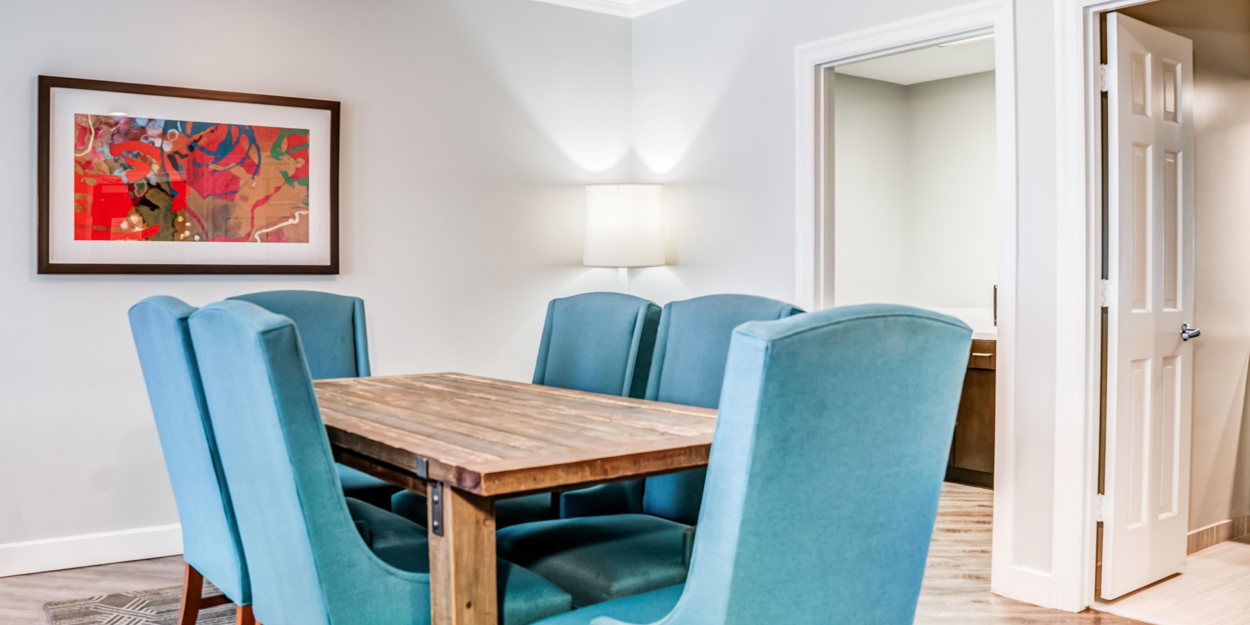 Dining space in the presidential suite. 