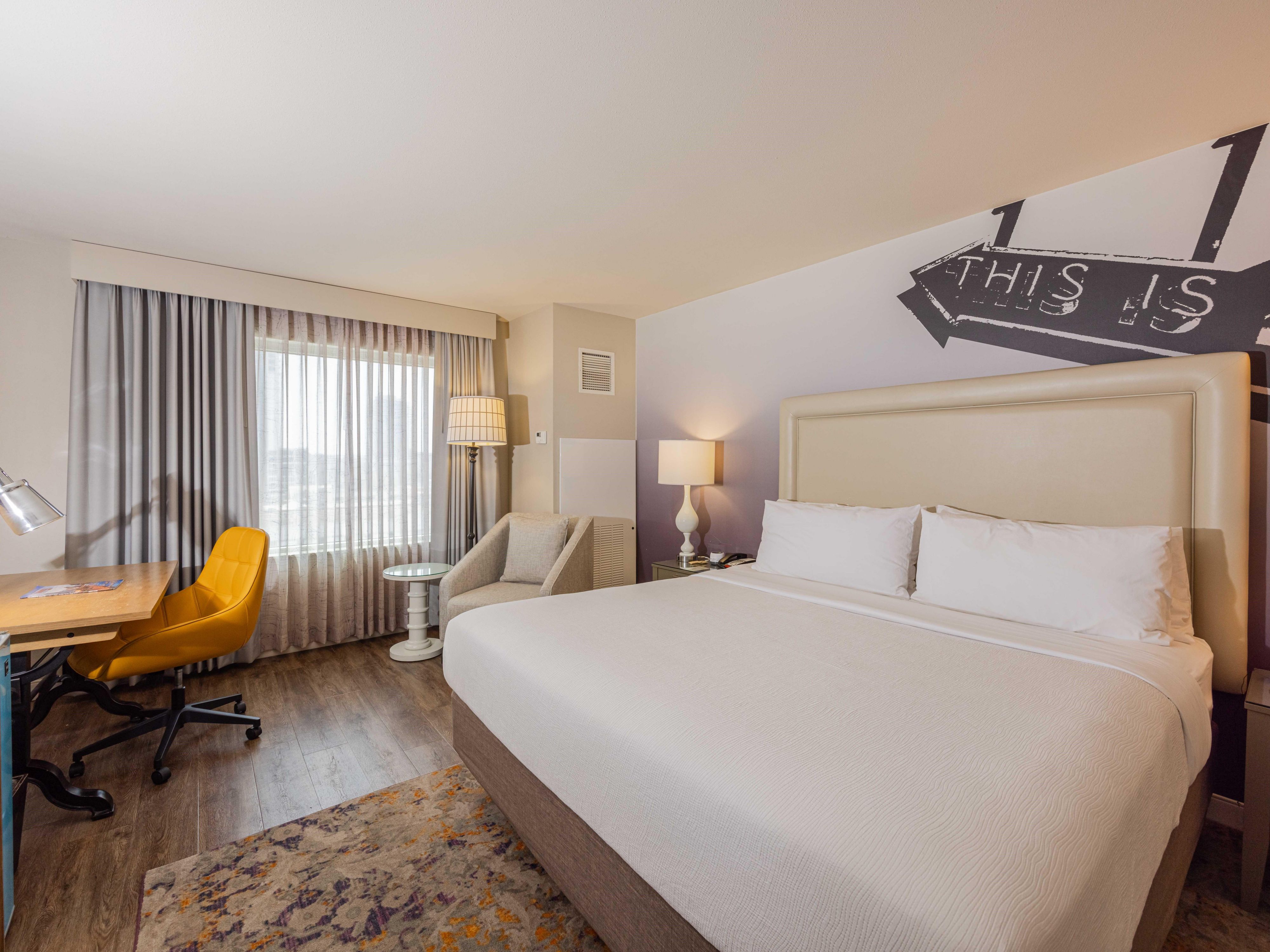 Relax in our 1 King Bed guest room with views of Austin, TX.