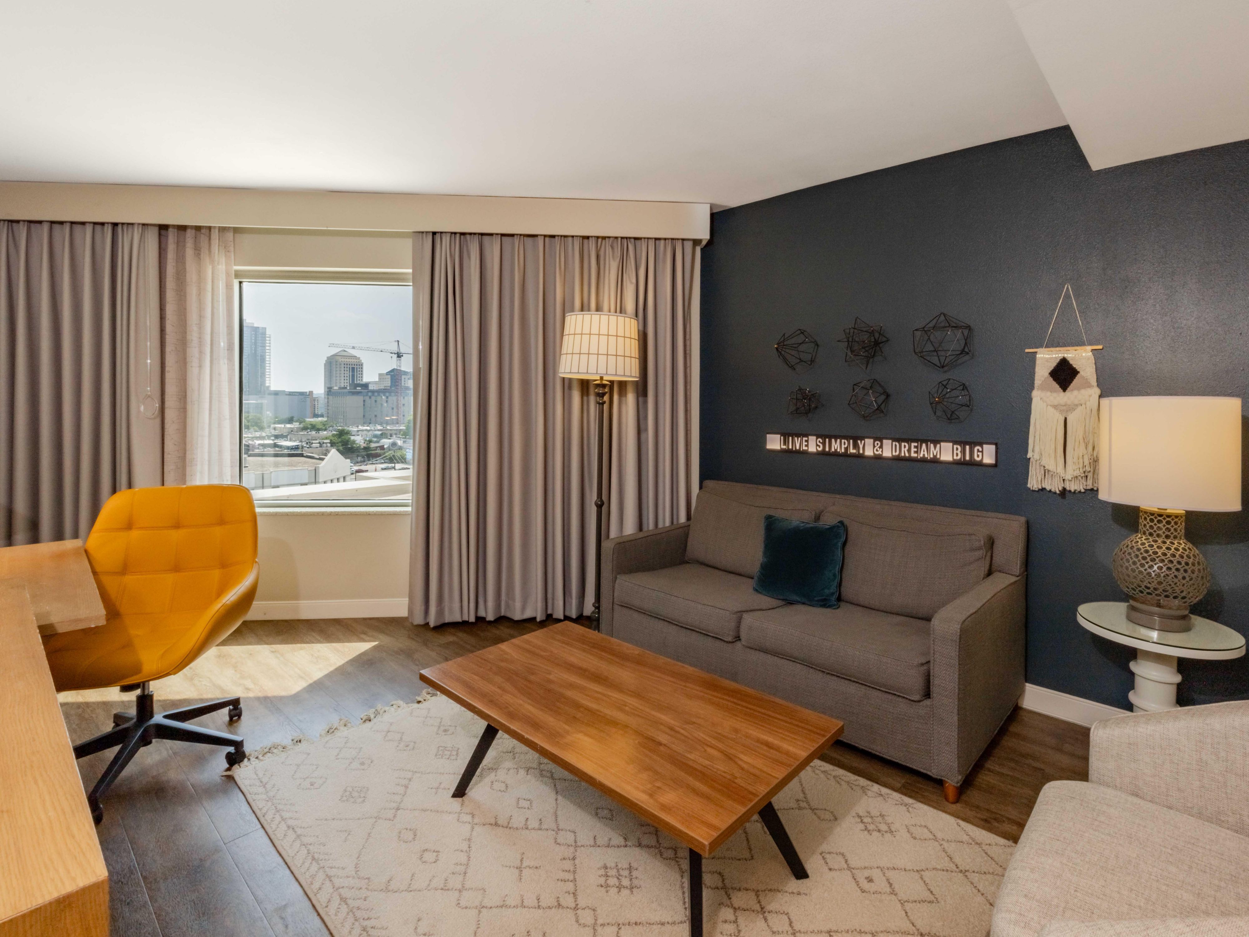 living room area in suite