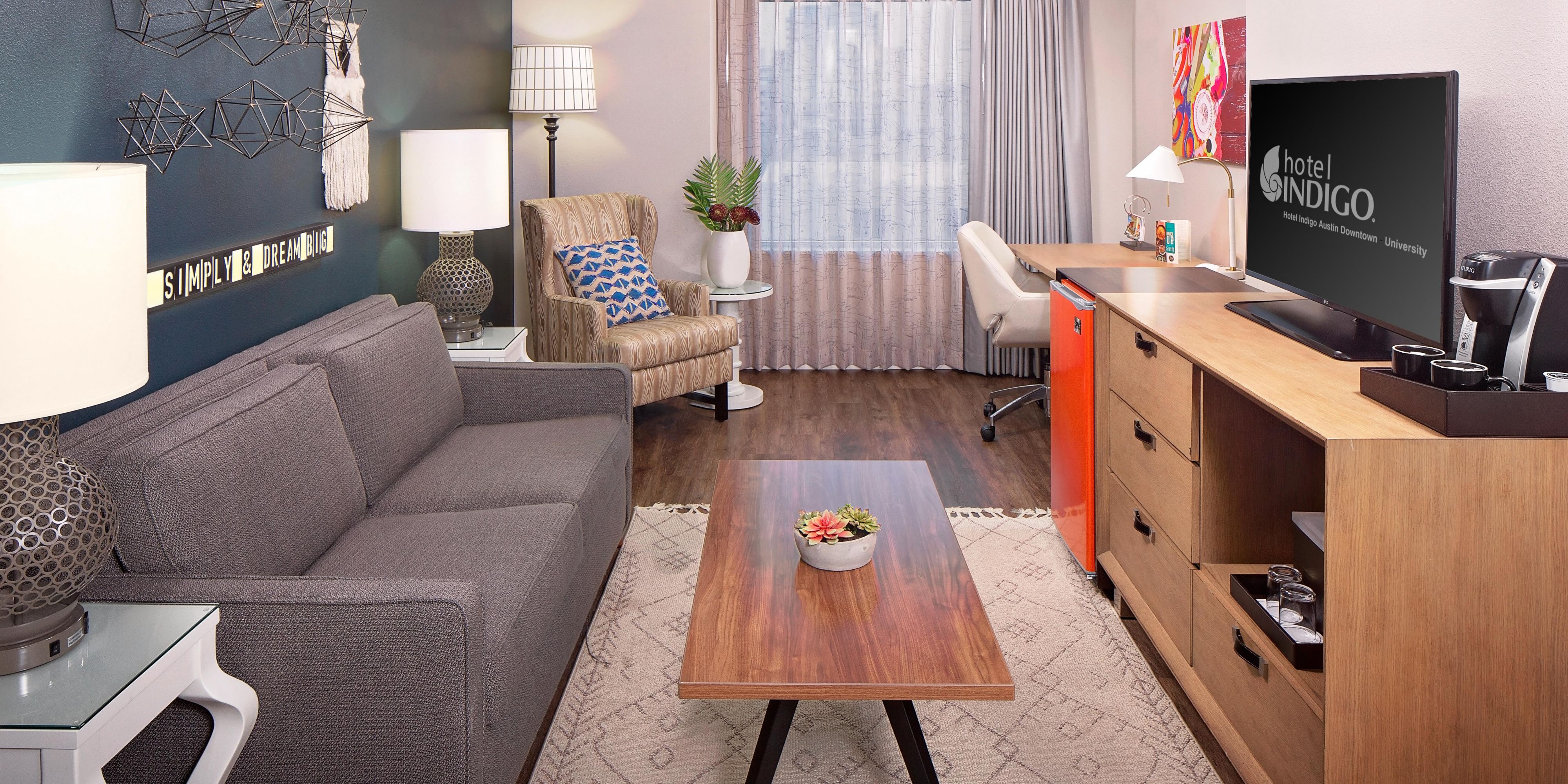 Stay inspired in suites built for Austin business travel and more.