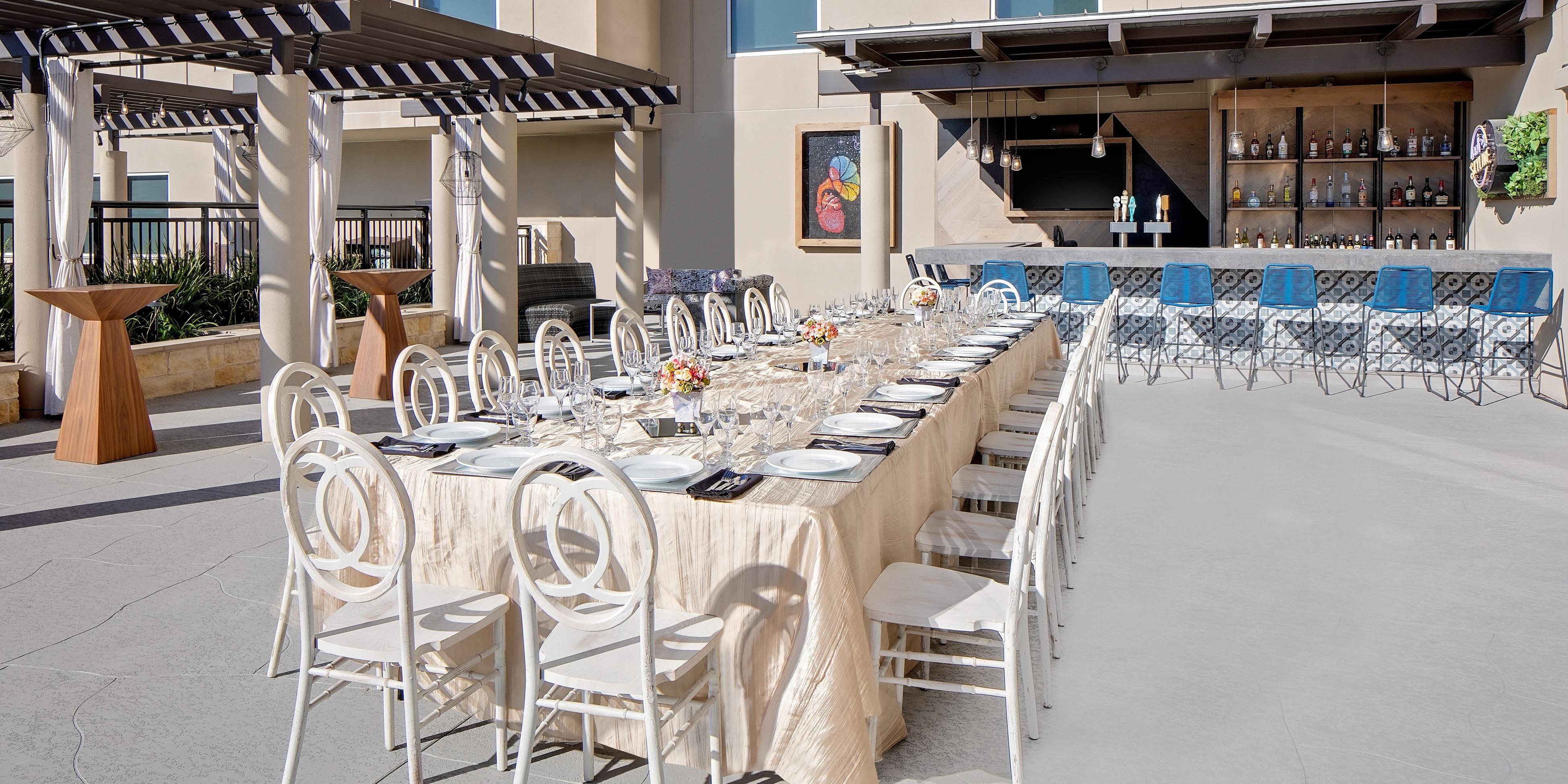 Skyline Pool Deck and Bar set up for reception