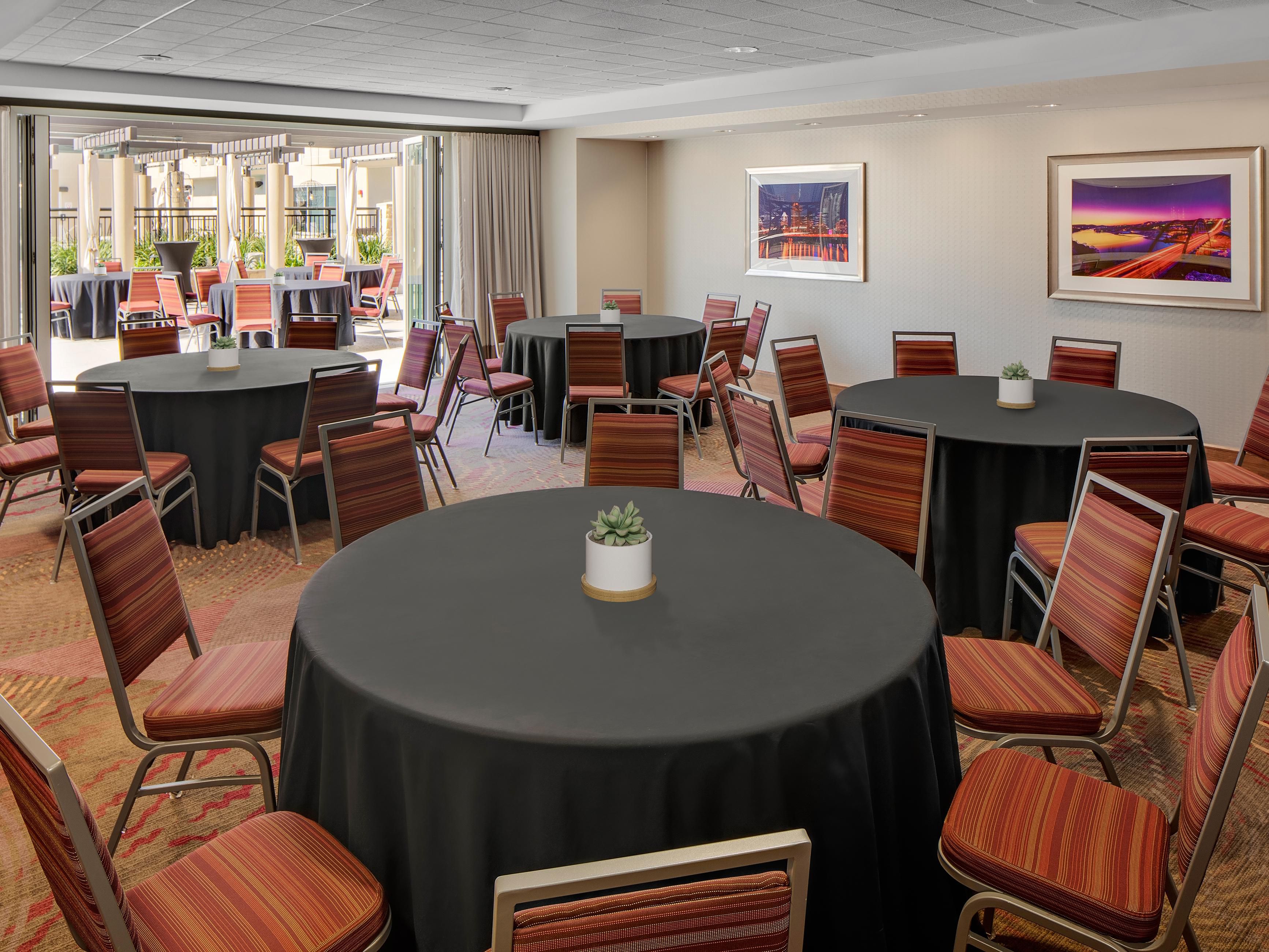 Host standout events in our Austin hotel with patio access.