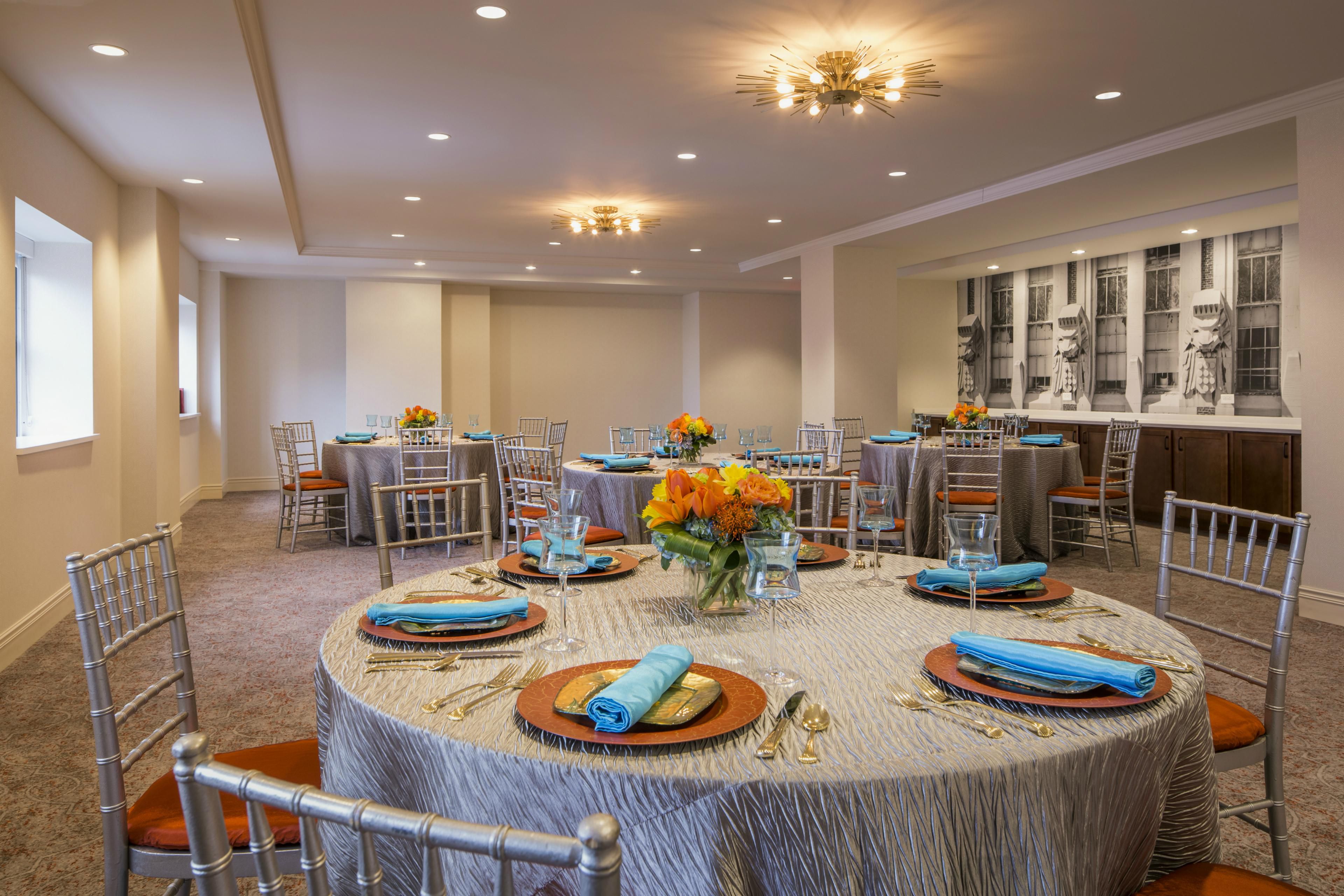 Baltimore event space set up for a wedding.