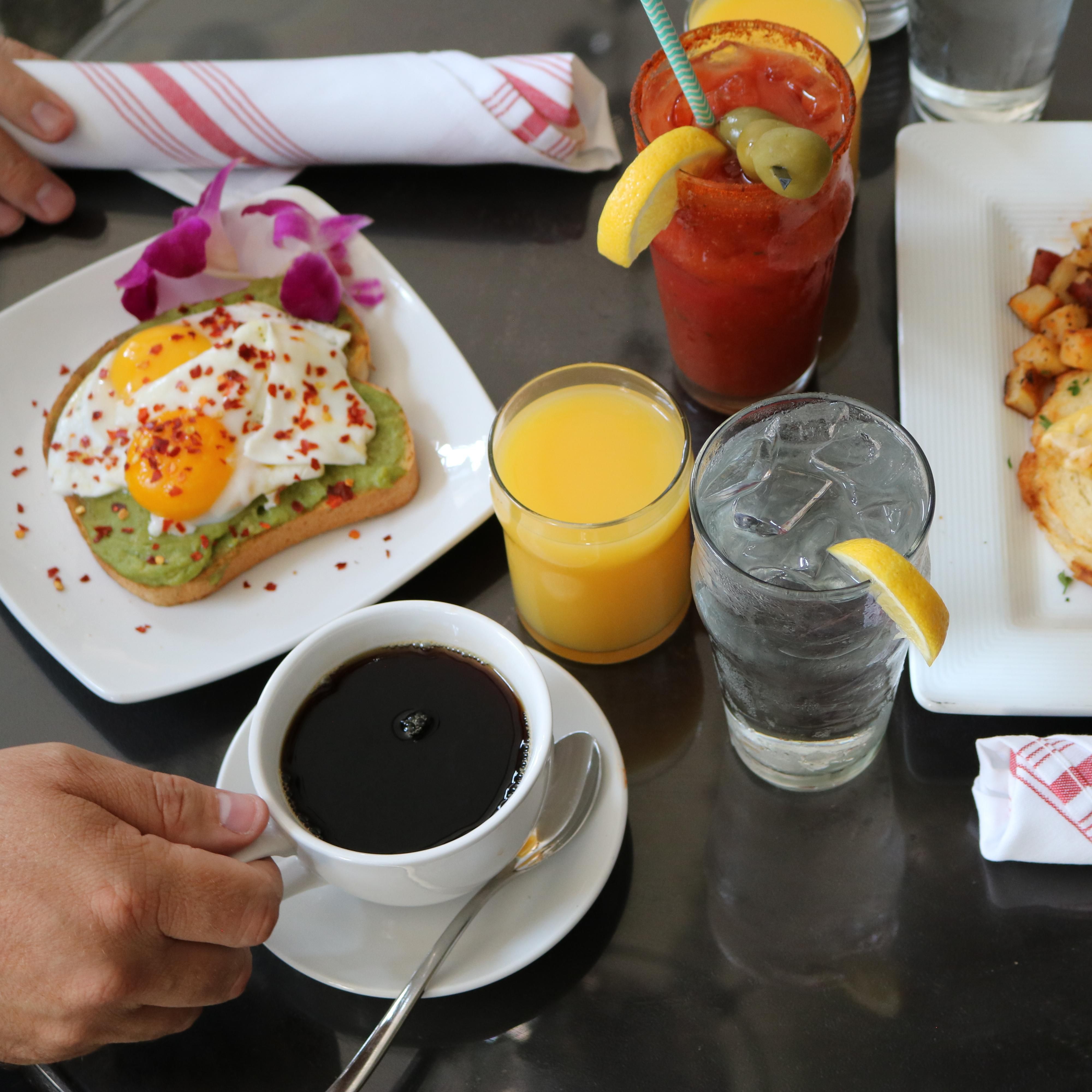 avocado toast and juice