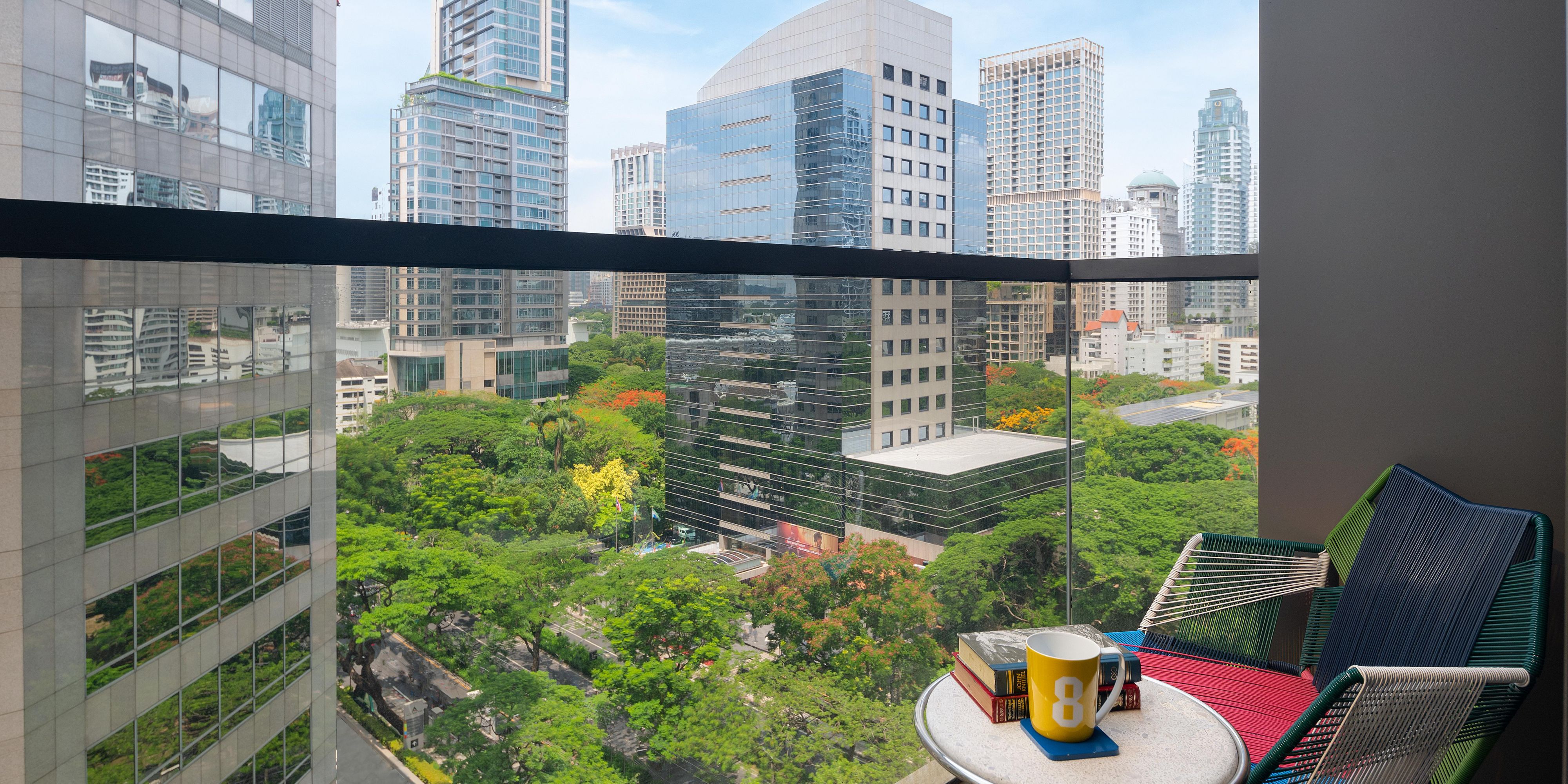 Relish Bangkok city views from your private guest room balcony