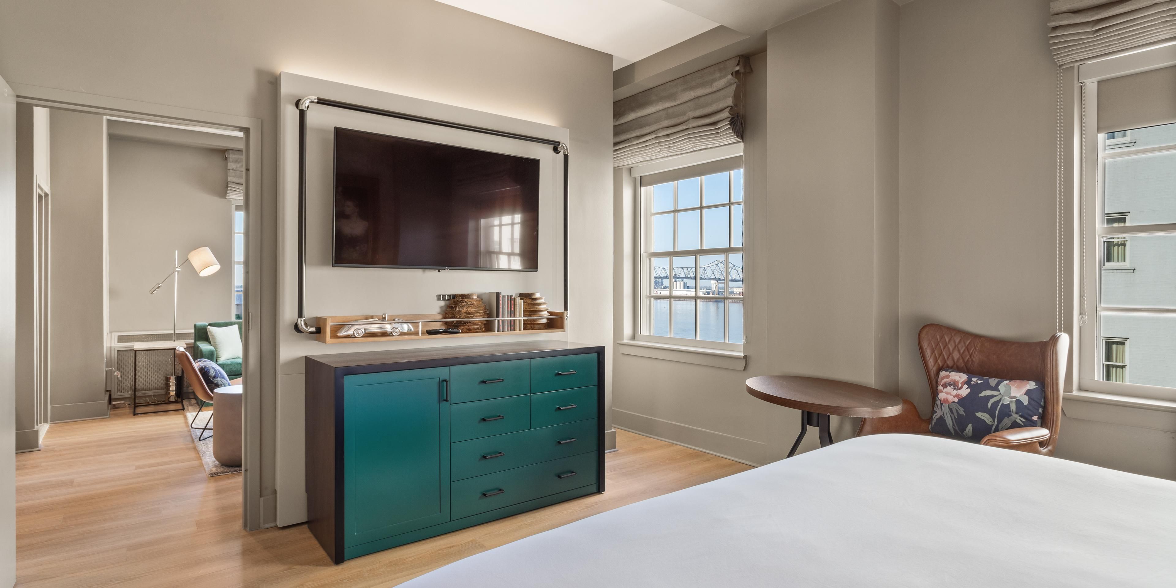Relax in a spacious one king suite with room to unwind.