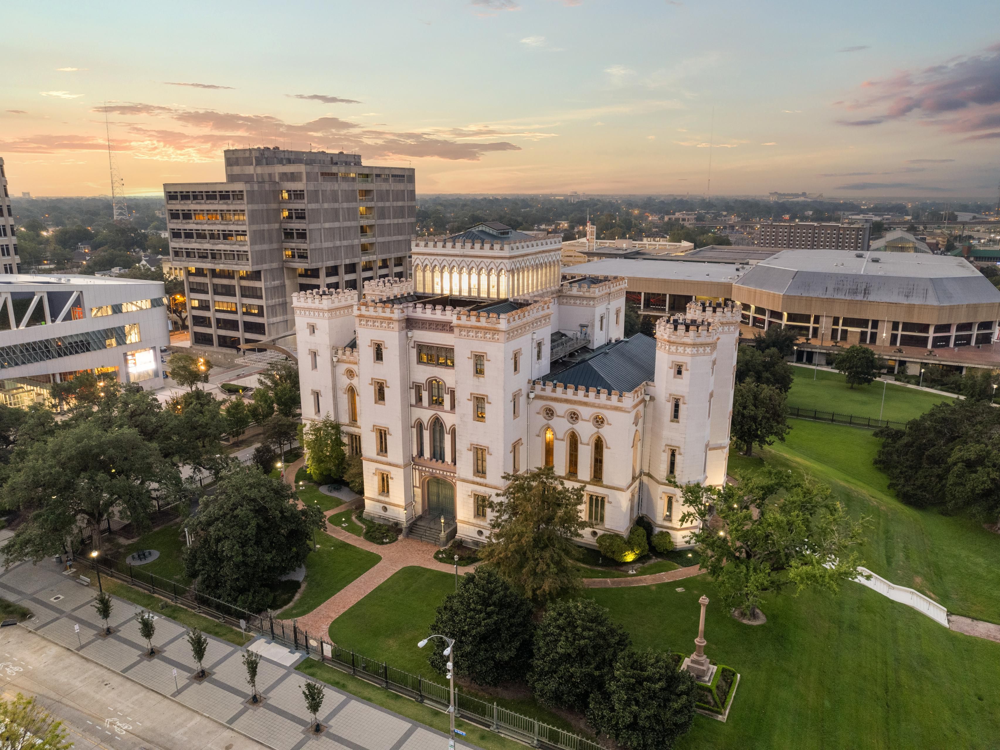 Old State Capitol building in the historic district of Baton Rouge.