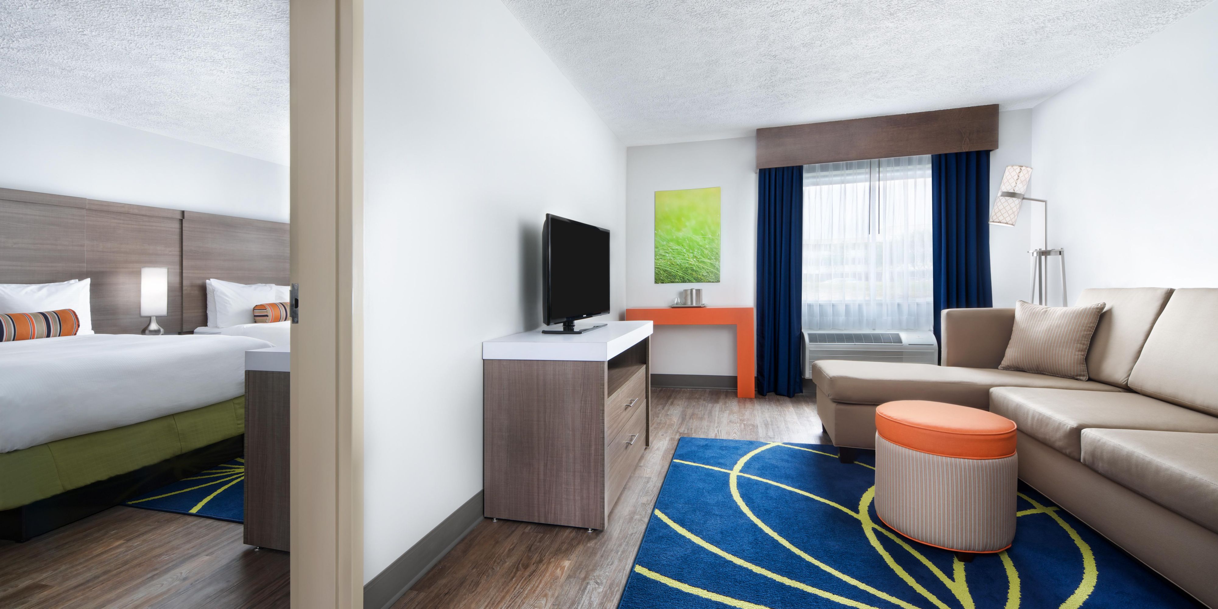 Two Bed Suite with fridge and two bathrooms with spa showers