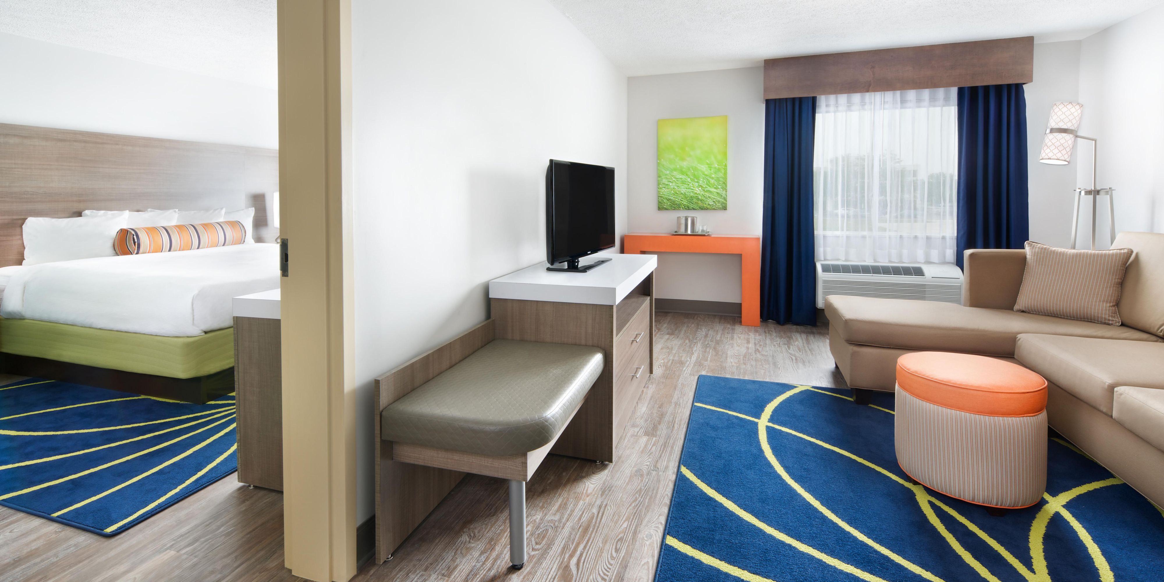 Spoil yourself in a King Suite with two bathrooms and living space