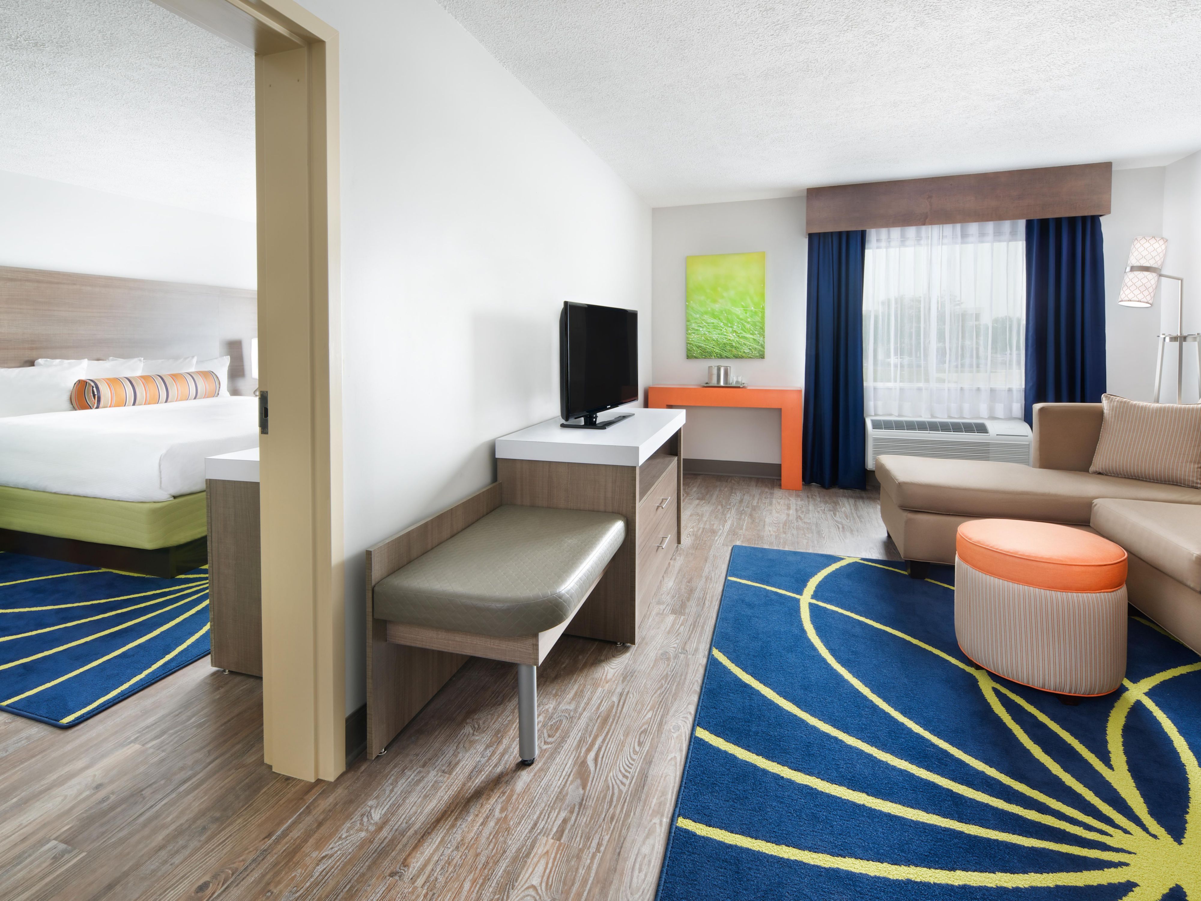 Spoil yourself in a King Suite with two bathrooms and living space