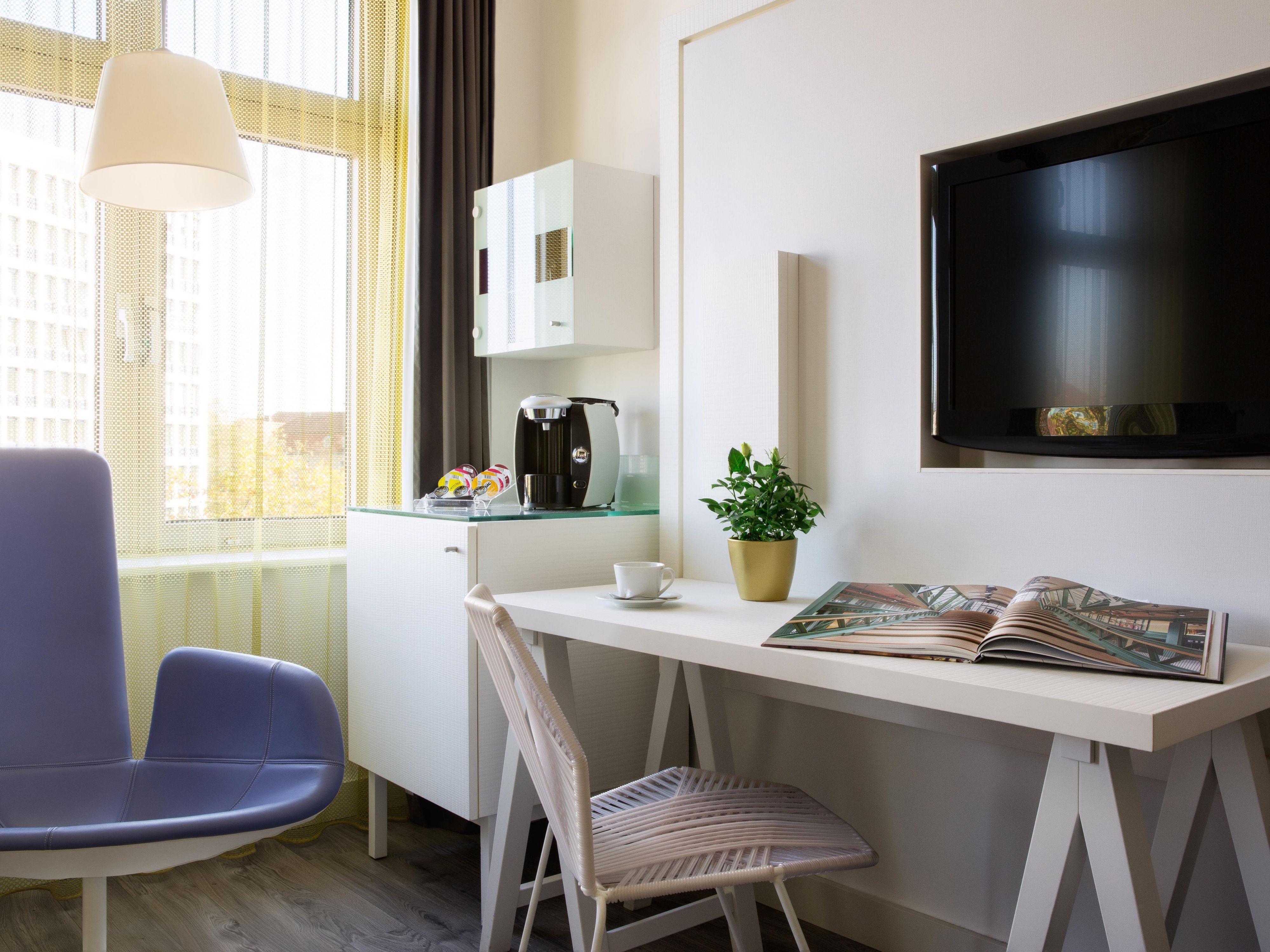King Bed Room with working desk.