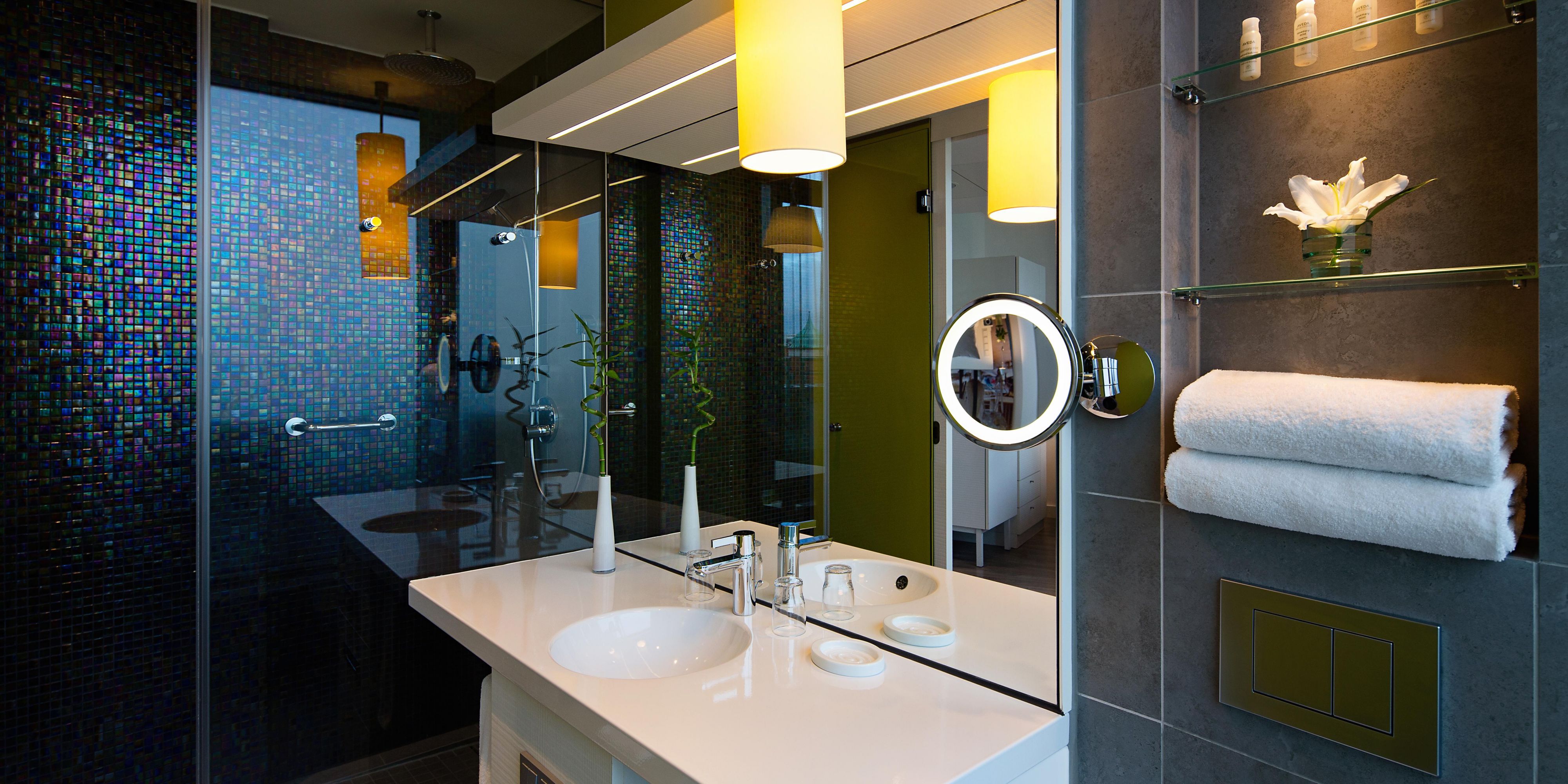 Guest Bathroom with walk-in shower.