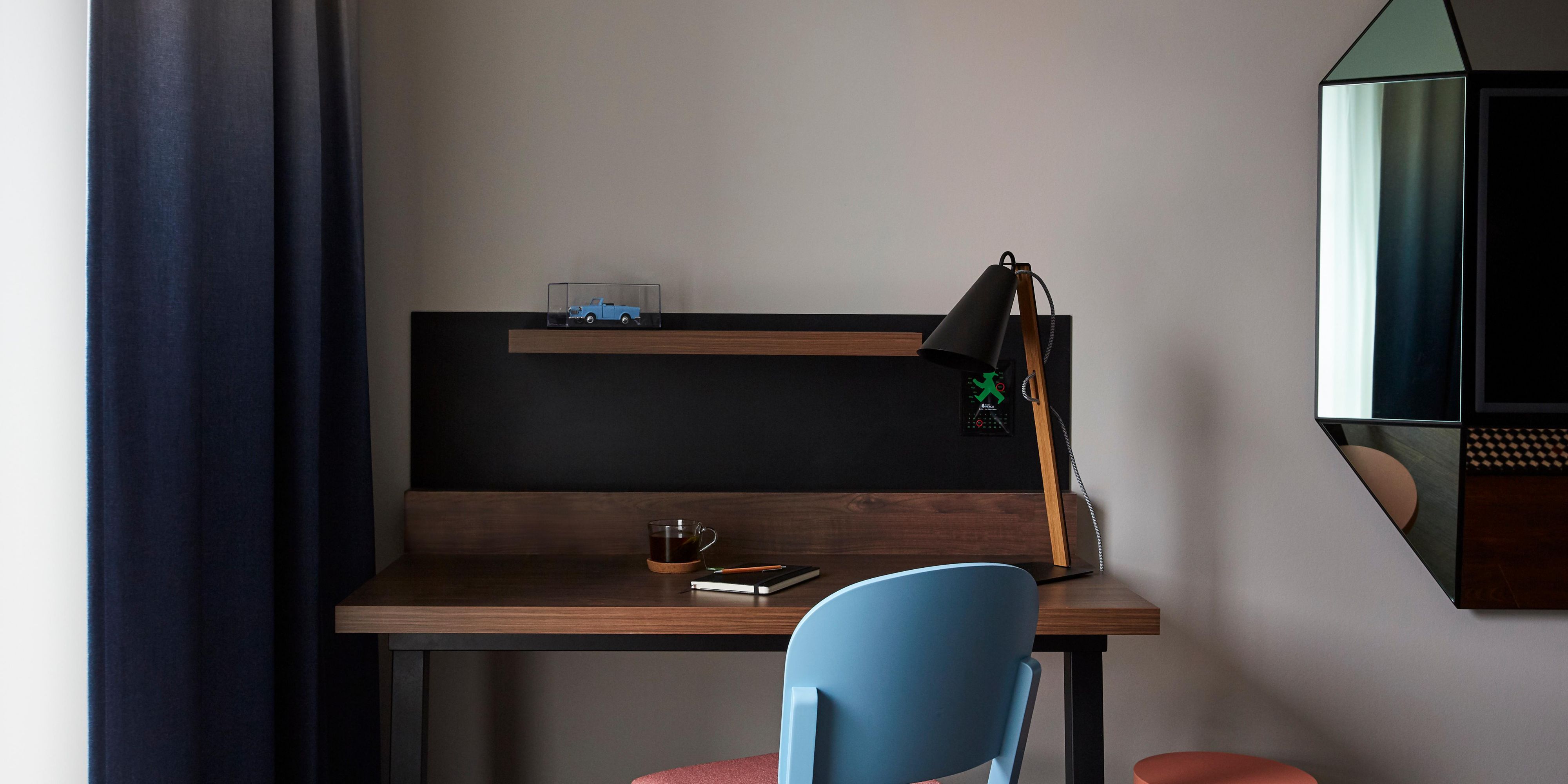 In all our rooms you can find a working desk with plug
