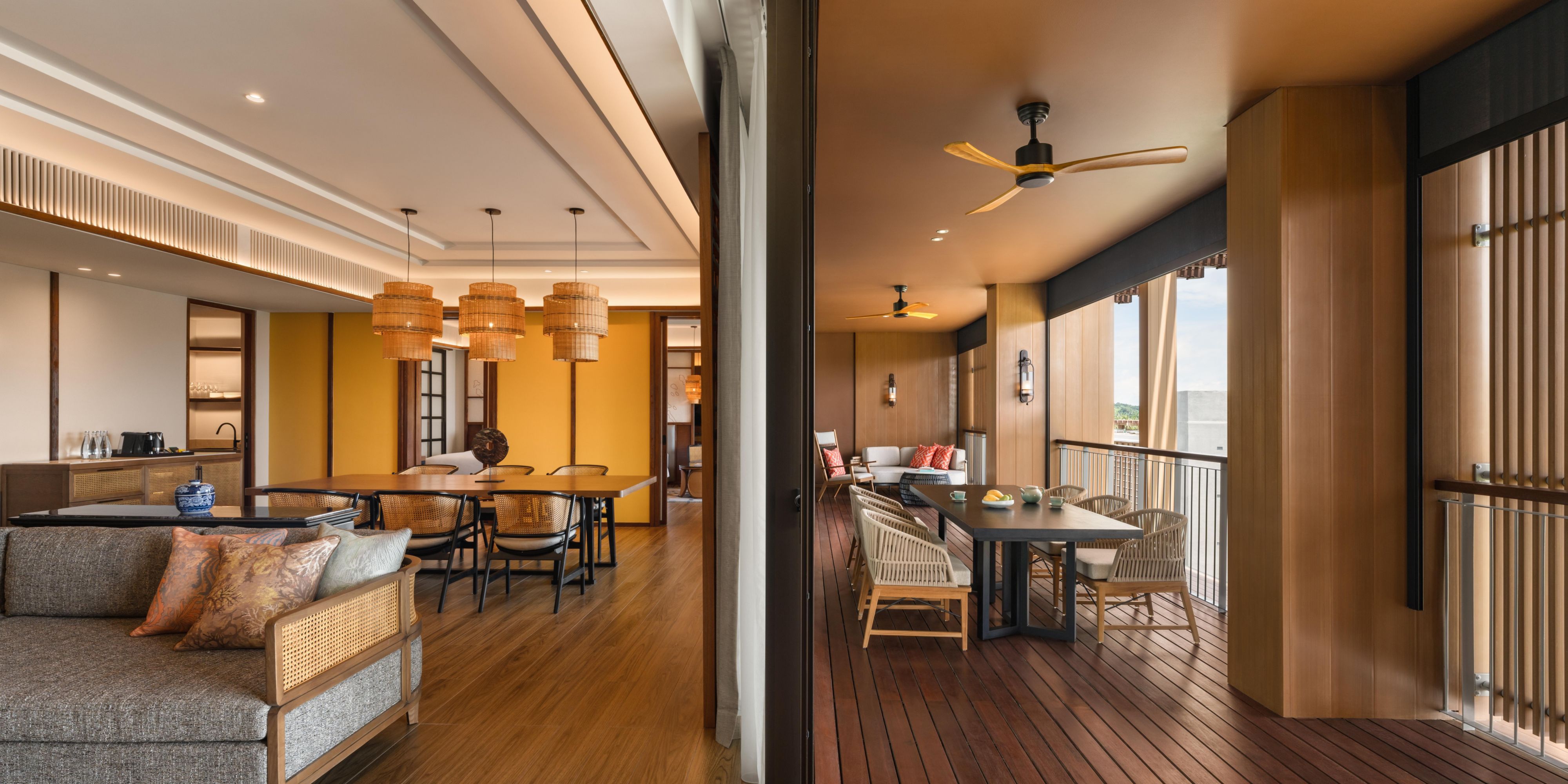 Living and Dining Room with Outdoor Seating.