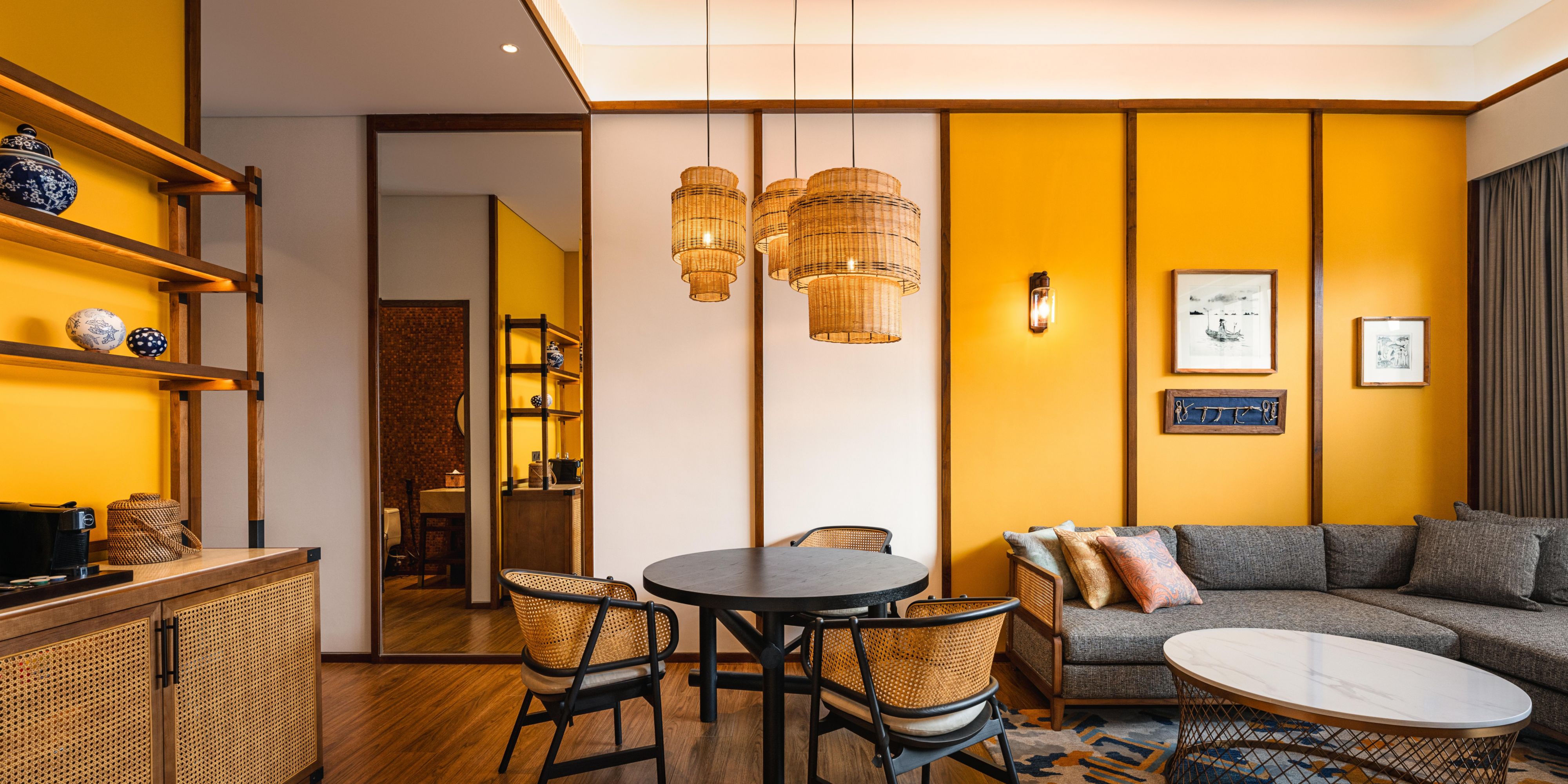 Living and dining area inspired by Bintan’s colourful past