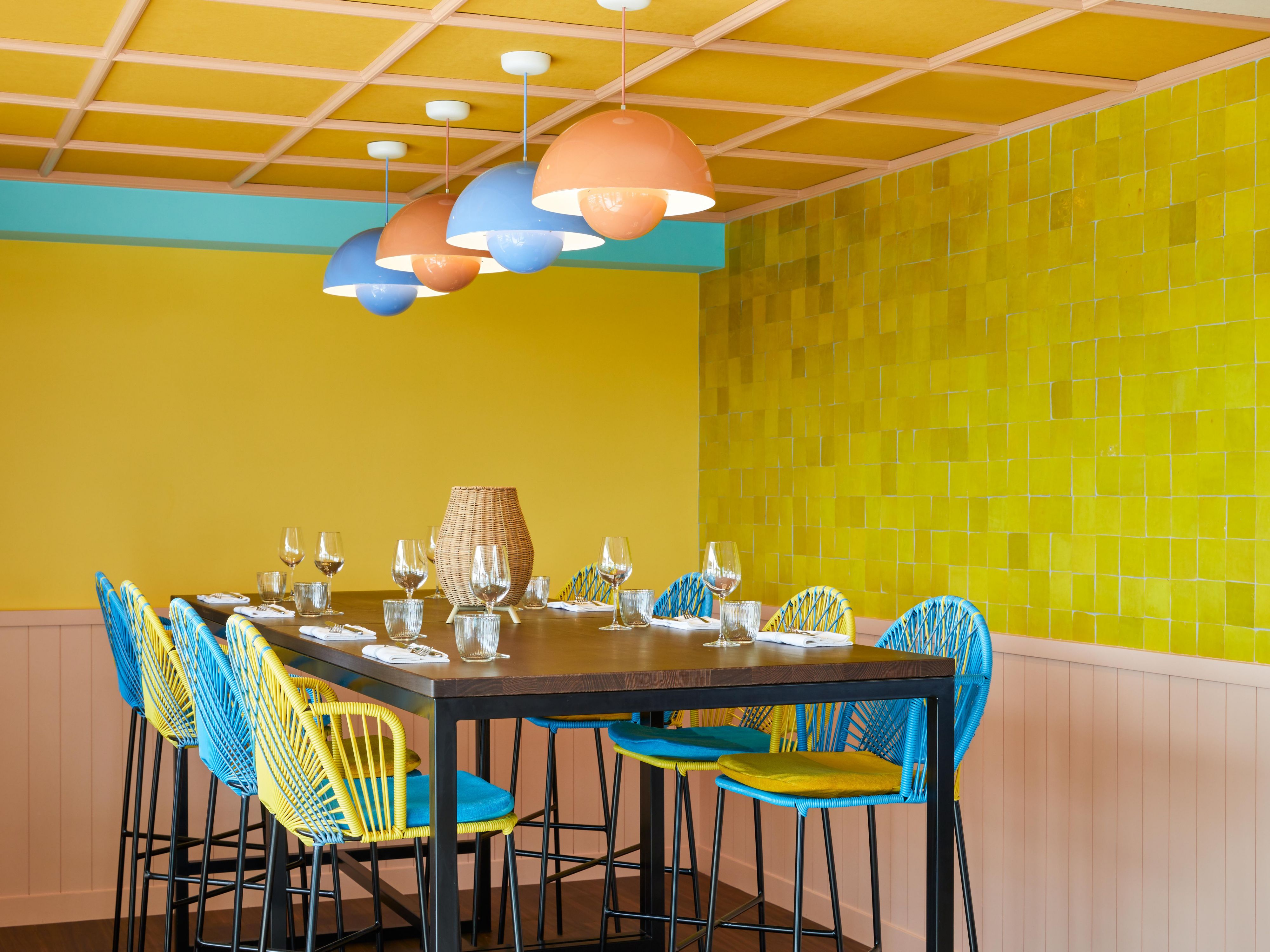 Enjoy large group dining at our vibrant restaurant