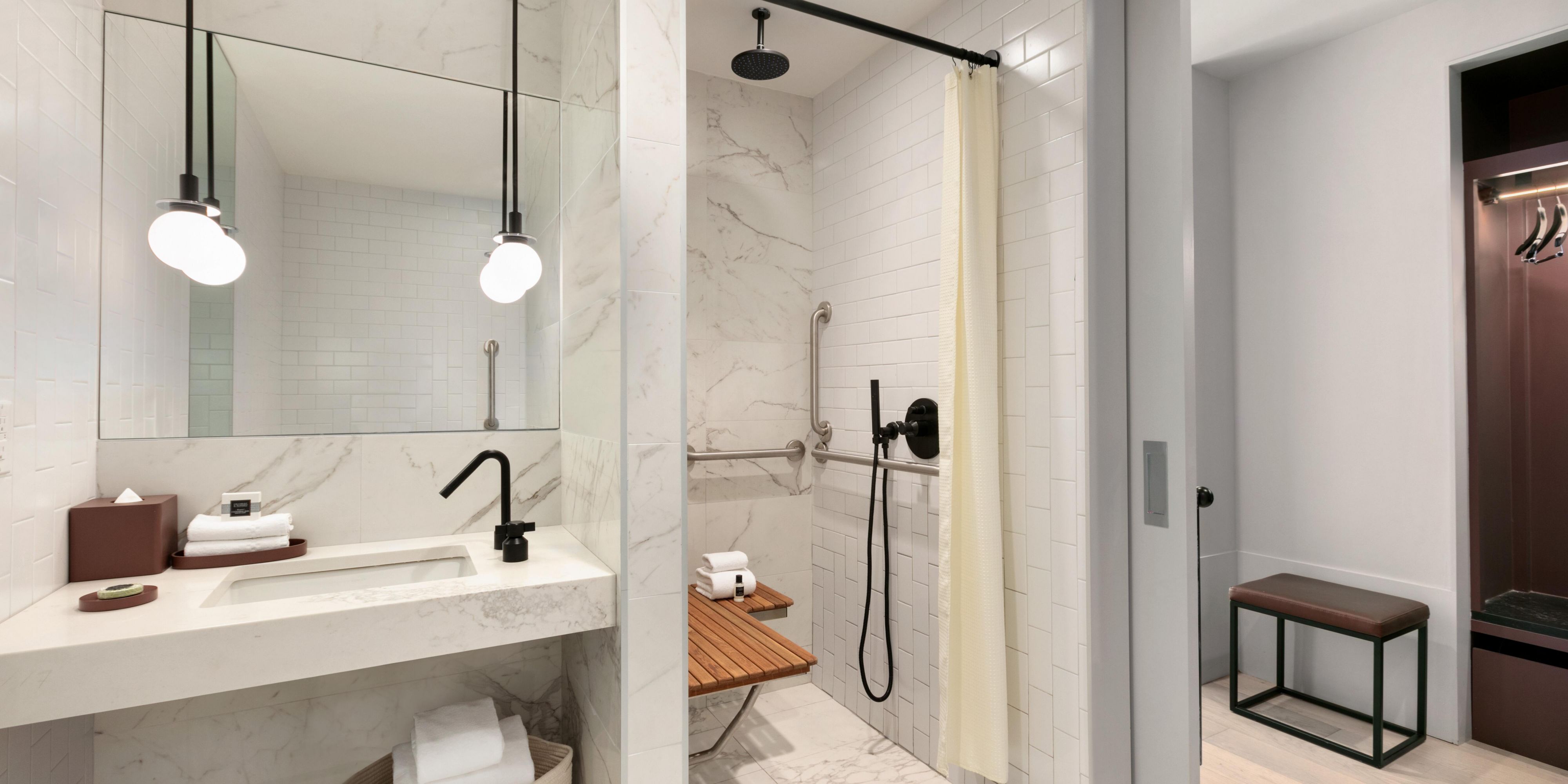 We Offer Luxurious ADA/Handicap Accessible Guest Bathrooms.