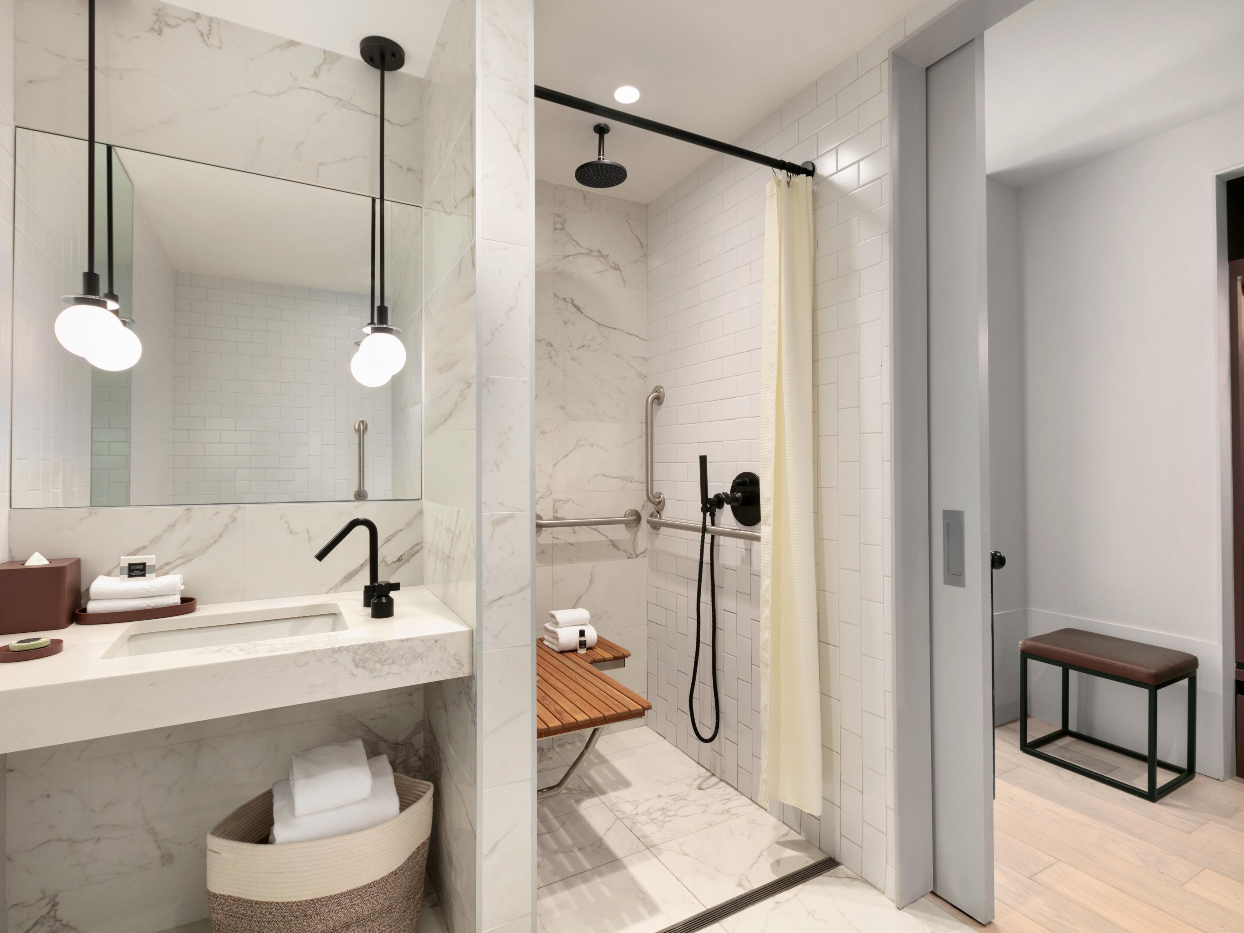 We Offer Luxurious ADA/Handicap Accessible Guest Bathrooms.