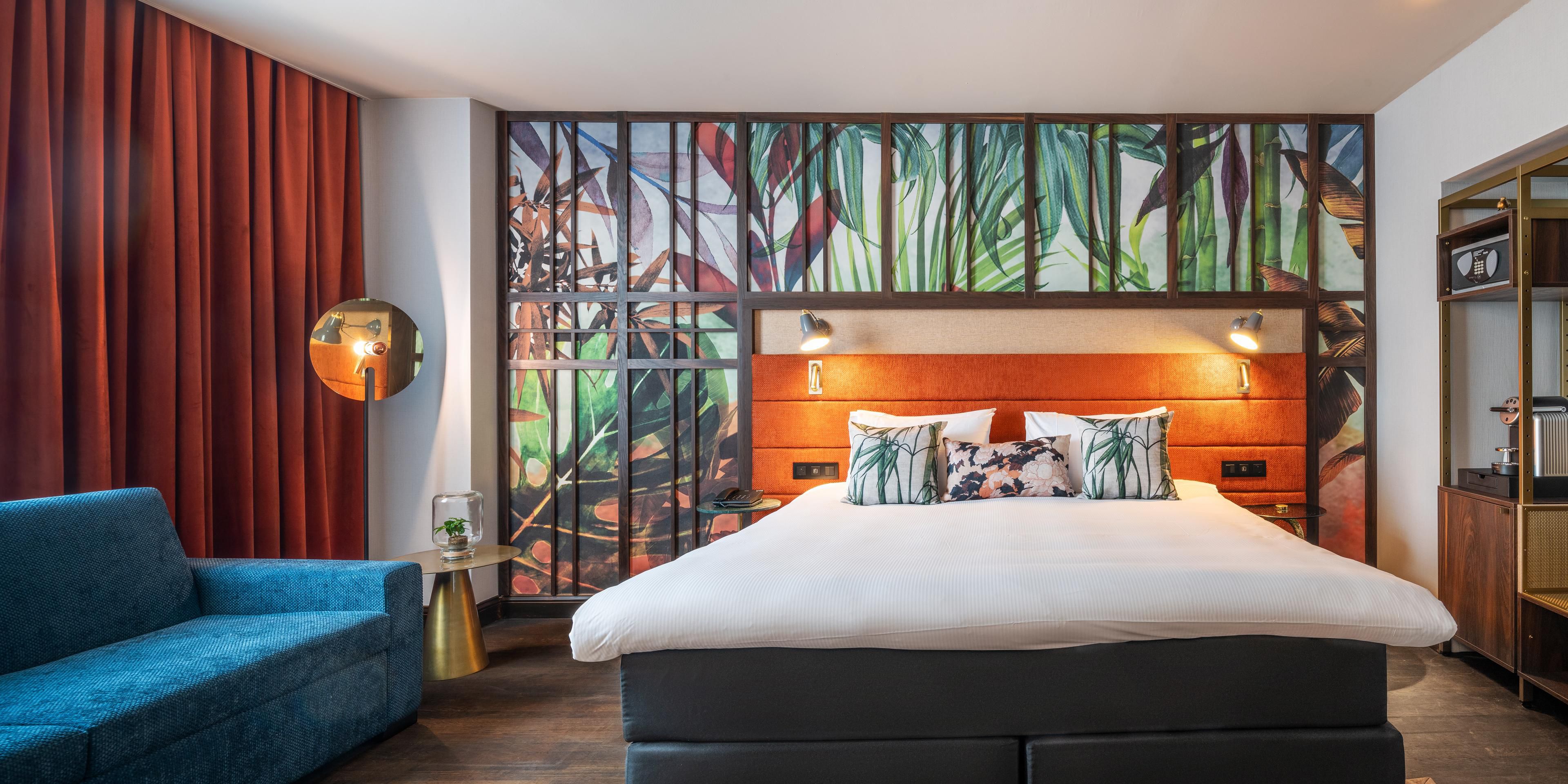 A family in Brussels Centre in our King Premium room with sofabed 