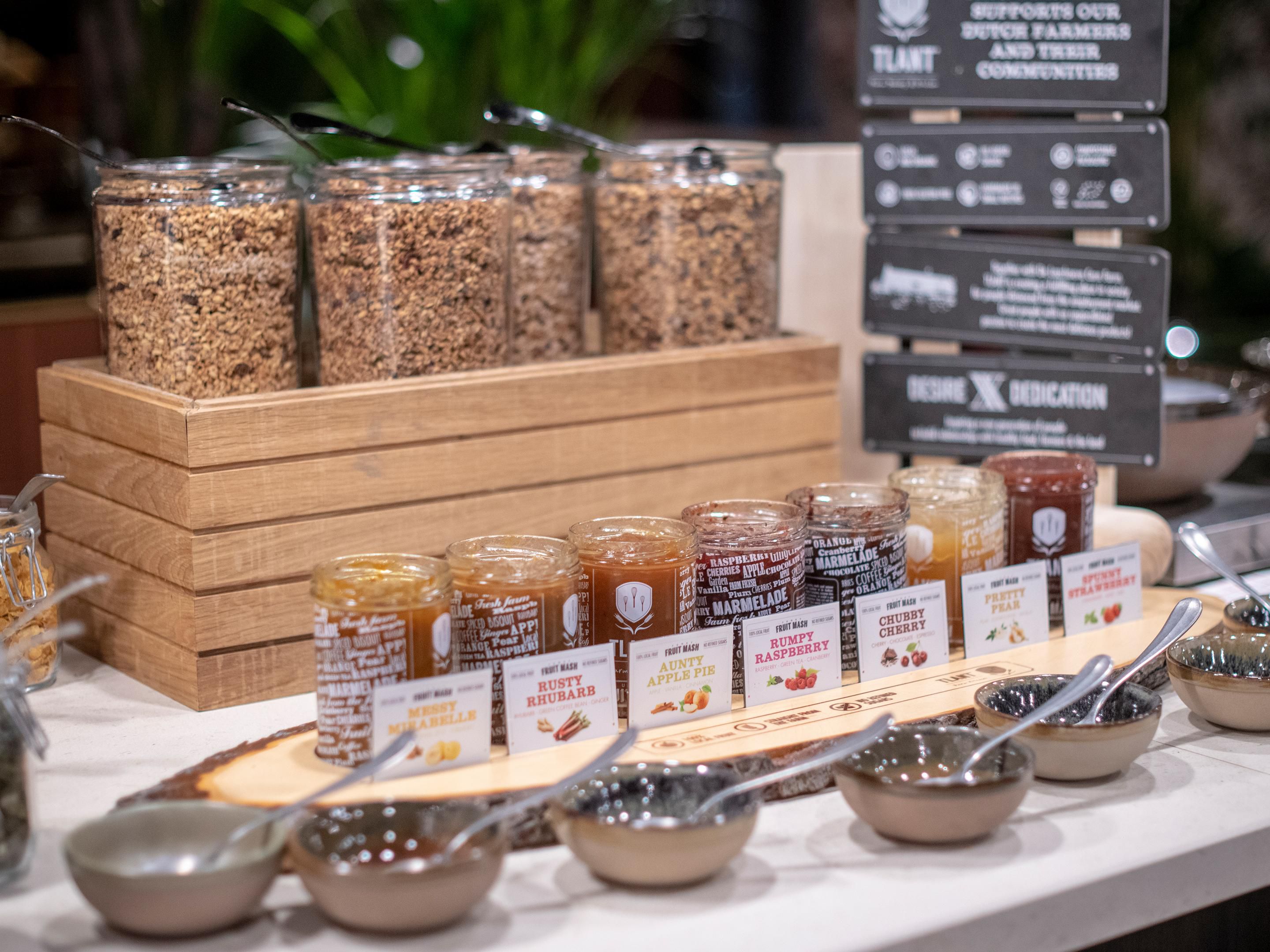 Our granola and jams at breakfast are sustainably sourced