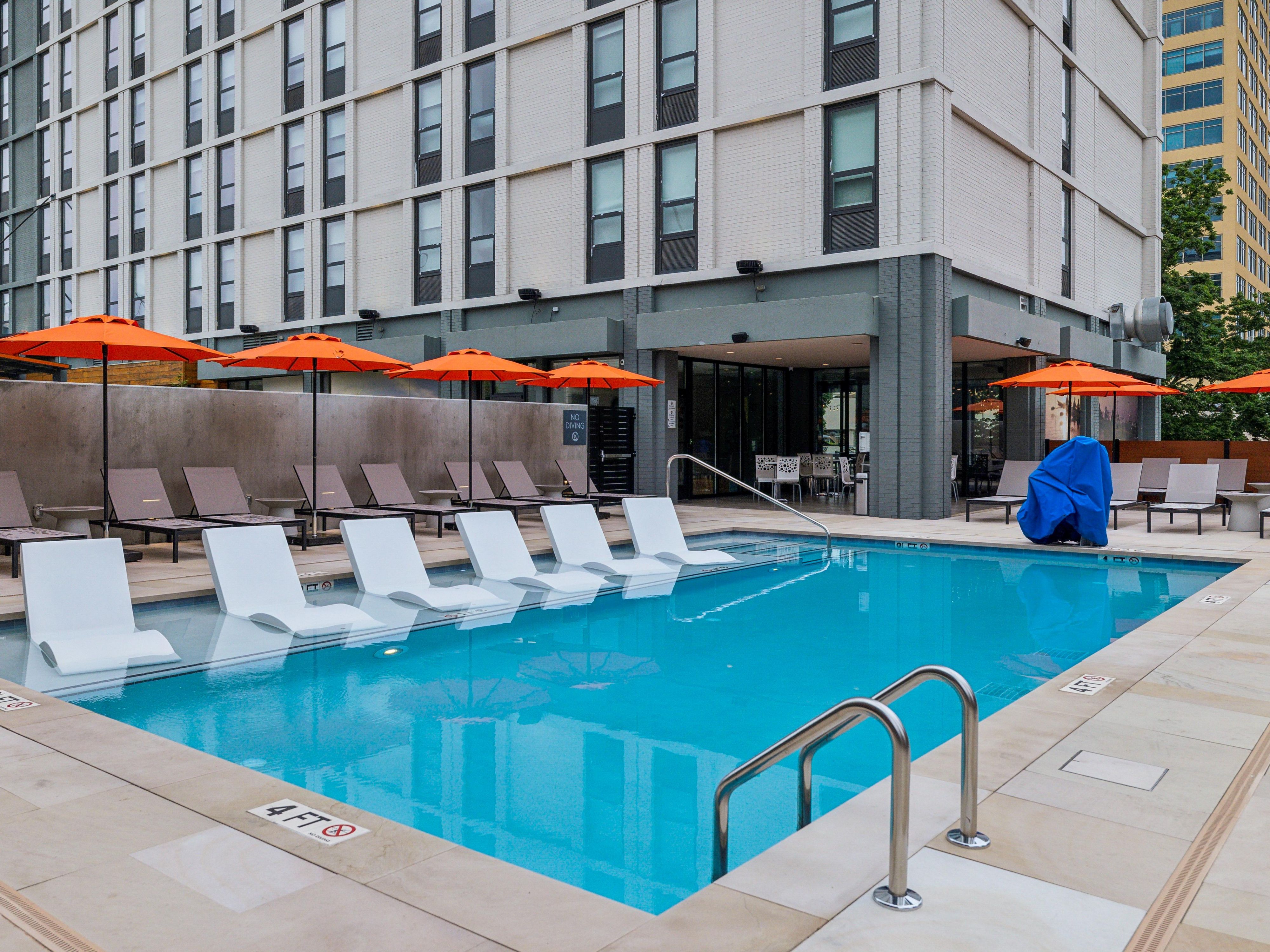 Make a splash at Hotel Indigo Chattanooga. Our outdoor pool is the perfect place to relax, recharge, and soak in the city vibe. Whether you’re starting your morning with a peaceful swim or unwinding after a busy day, our pool offers a refreshing escape in the heart of the West Village.
